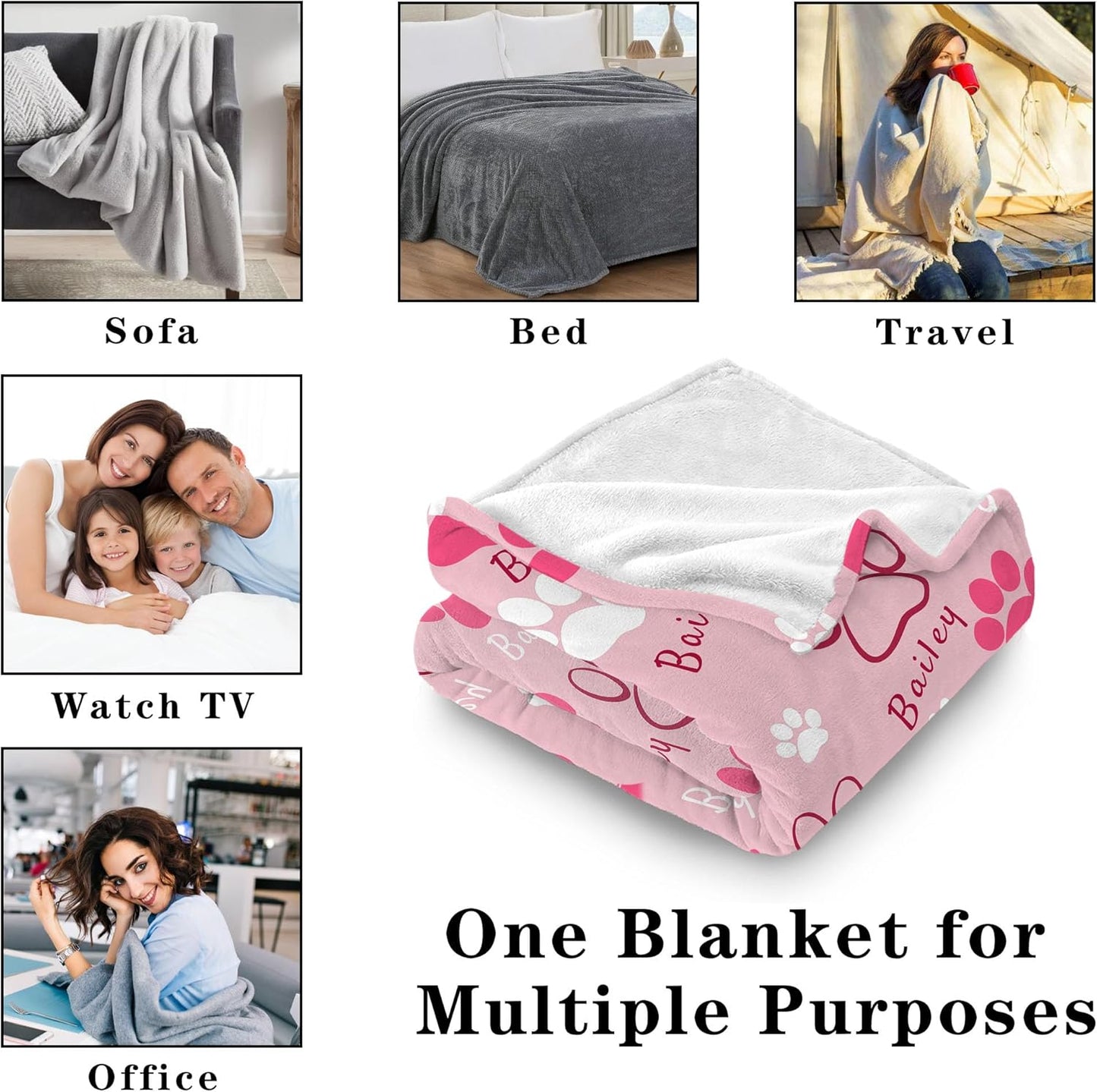 Funny DIY Personalized Pet Memorial Blanket Pet Memorial Gifts for Dogs Cats Loss of Dog Sympathy Gift Bereavement Remembrance Pets Loss Gifts Custom Dog Blanket with Name