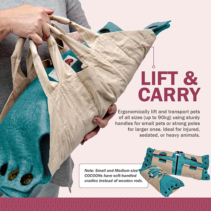 Cocoon® - Eco-Friendly Pet Burial & Cremation Ceremony Kit (Premium Wool) - Casket for Dogs and Cats – Size for Every Breed (Choose Size & Color) (Medium, Teal Green)