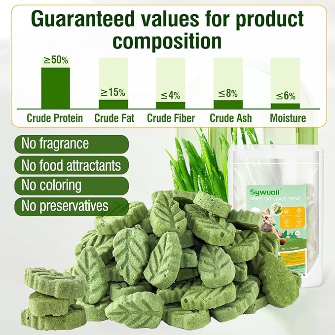 50g/1.76oz Cat Grass Treats, Cat Grass Teething Stick for Hairball Remove and Teeth Cleaning, Edible Cats Grass Stick Snack