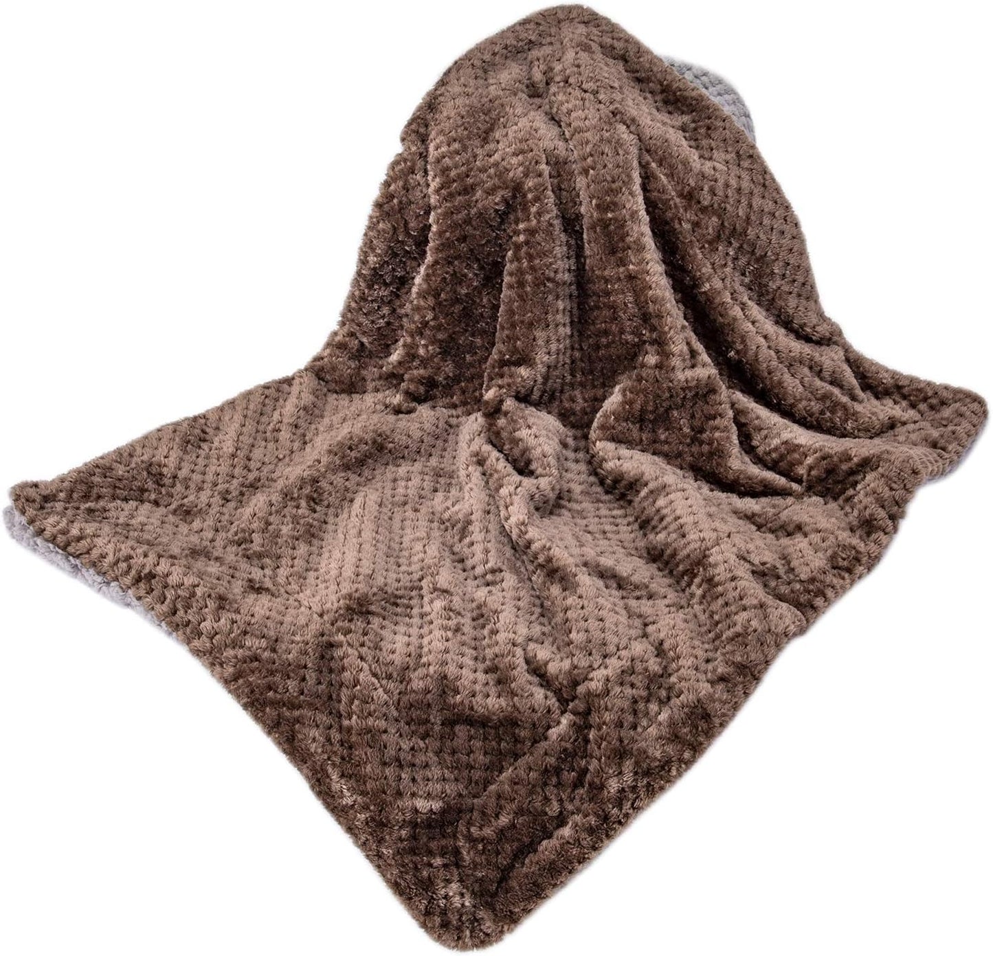 DG-Eagle Grey Plush Fleece Receiving Blanket for Dog, Cat, Couch, Travel - Warm, Soft, 24" x 32"