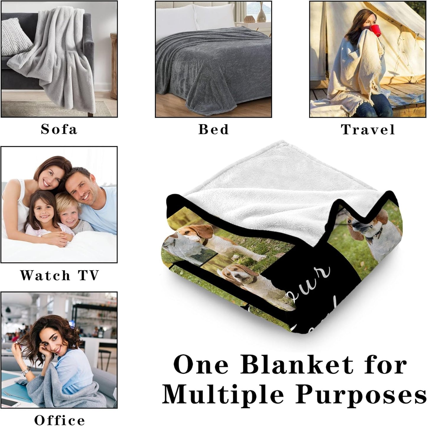 Funny DIY Personalized Pet Memorial Blanket with Photo Pet Memorial Gifts for Dogs Cats Loss of Dog Sympathy Gift Dog Bereavement Remembrance Pets Loss Gifts Custom Dogs Picture Blanket