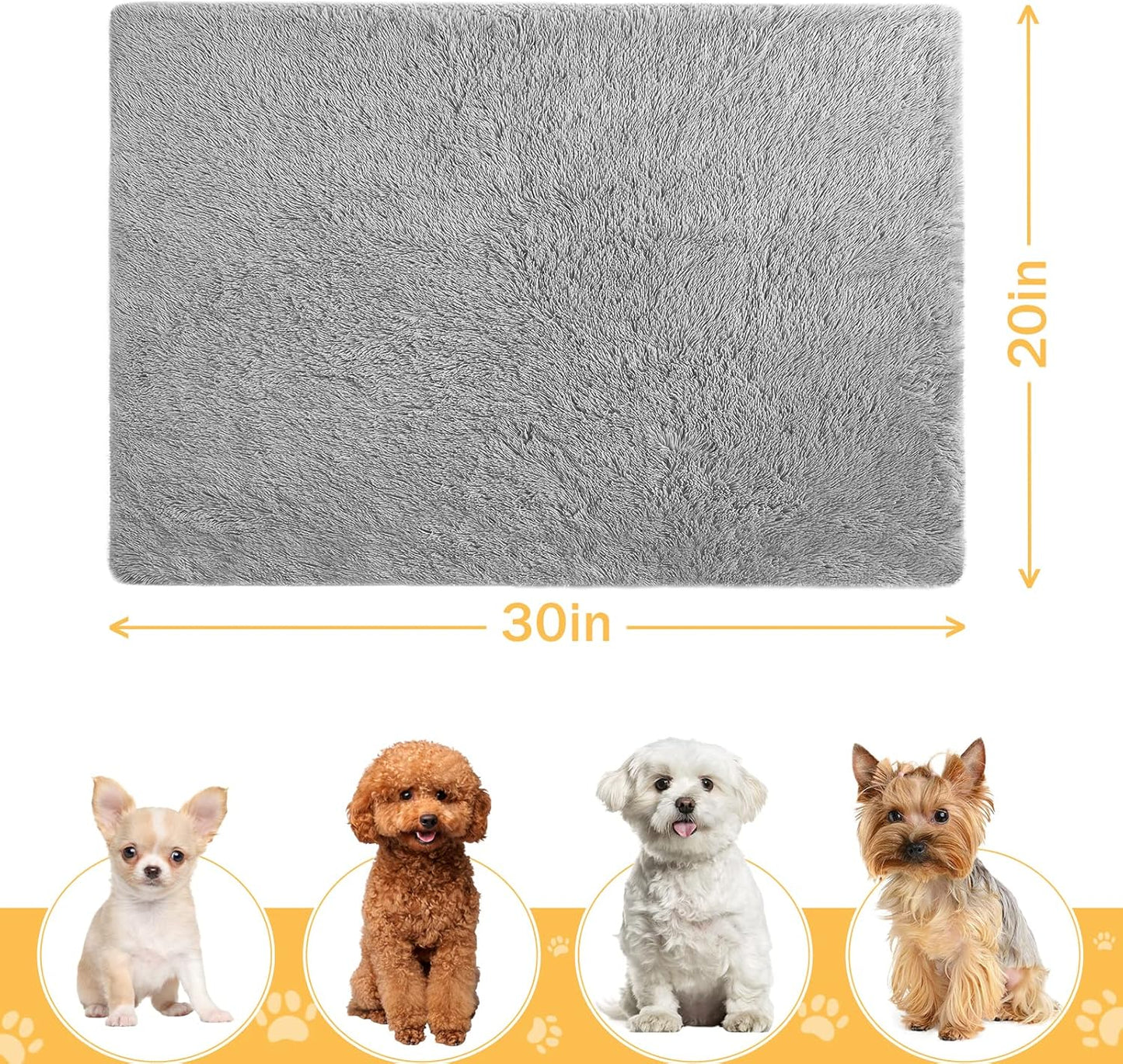 LOCHAS Luxury Fluffy Dog Blanket, Extra Soft and Warm Sherpa Fleece Pet Blankets for Dogs Cats, Plush Furry Faux Fur Puppy Throw Cover, 20''x30'' Light Grey