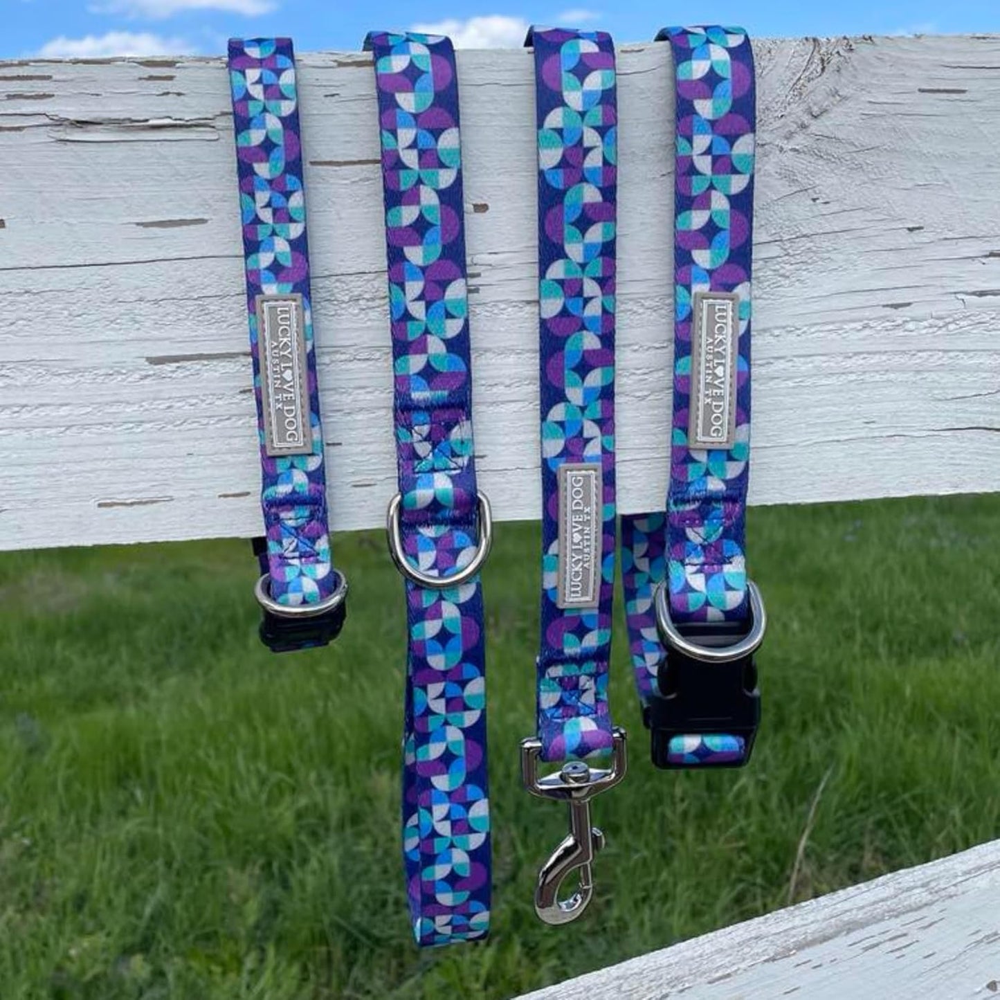 Lucky Love Dog - Adjustable Dog Collar and Leash Set with Easy Click Buckle for Small to Large Dogs, Durable, & Comfortable Collar for Male & Female Dogs, Puppies & Adult Ones - Jasper Combo, XL