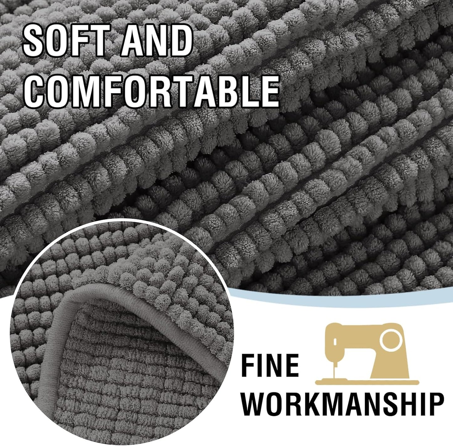 H.VERSAILTEX Plush Chenille Couch Cover for Dogs Pets Blanket for Bed Anti-Slip Soft and Durable Furniture Protector for Small Medium Large Cats Washable (52" x 82", Grey)