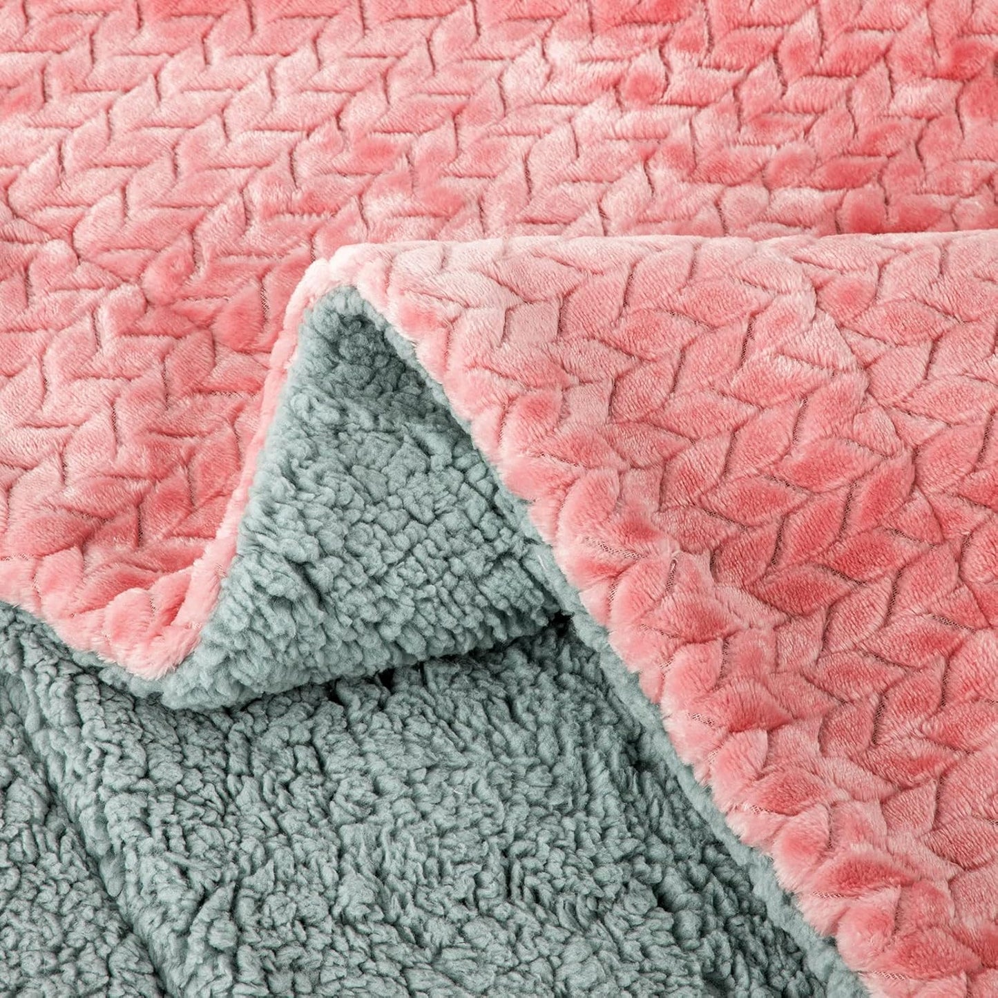 Fuzzy Blanket or Fluffy Blanket for Baby Girl or boy, Soft Warm Cozy Coral Fleece Toddler, Infant or Newborn Receiving Blanket for Crib, Stroller, Travel, Outdoor (40" x 48", MD-Rose Pink)