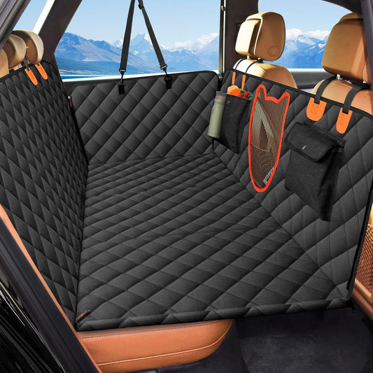 JXFUKAL Back Seat Extender for Dogs, Dog Car Seat Cover for Back Seat Waterproof Dog Hammock for Car with Hard Bottom Holds 400lbs, Pet Backseat Protector for Car, SUV & Truck