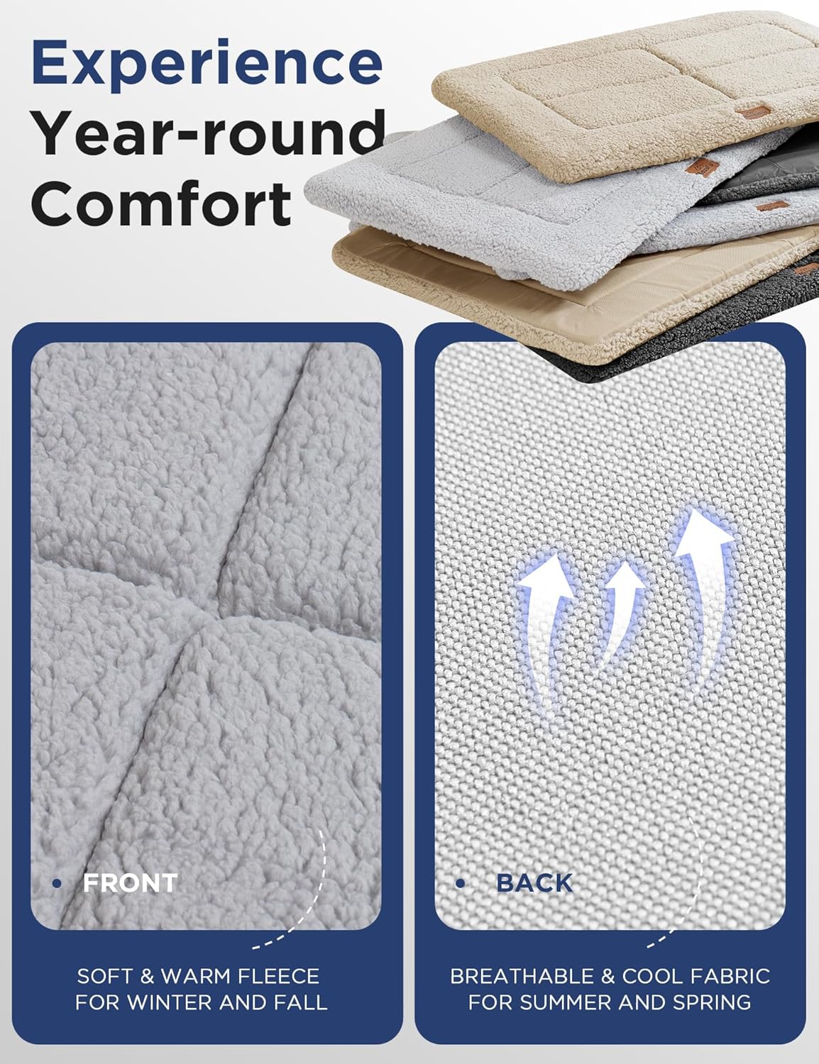 Low-Profile Dog Pad Mat for Medium Small Dogs, Washable Ultra Soft Dog Crate Mat, High Density Foam Pet Beds for Indoor & Outdoor Dogs, 29" x 21", Gray