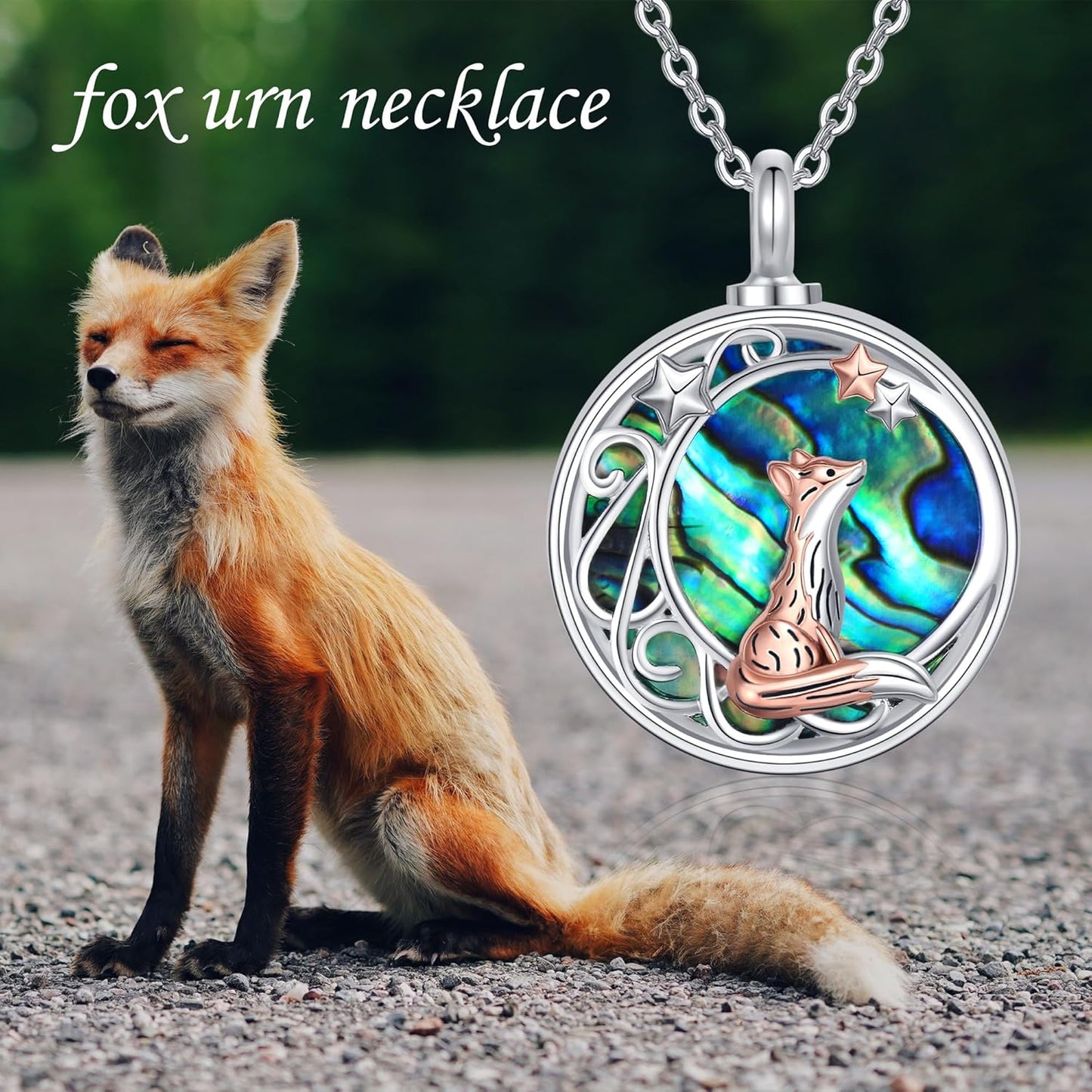 Urn Necklace for Ashes 925 Sterling Silver Cat/Fox/Dog/Opal/Guitar Pet Cremation Memorial Keepsake Jewelry for Ashes for Women