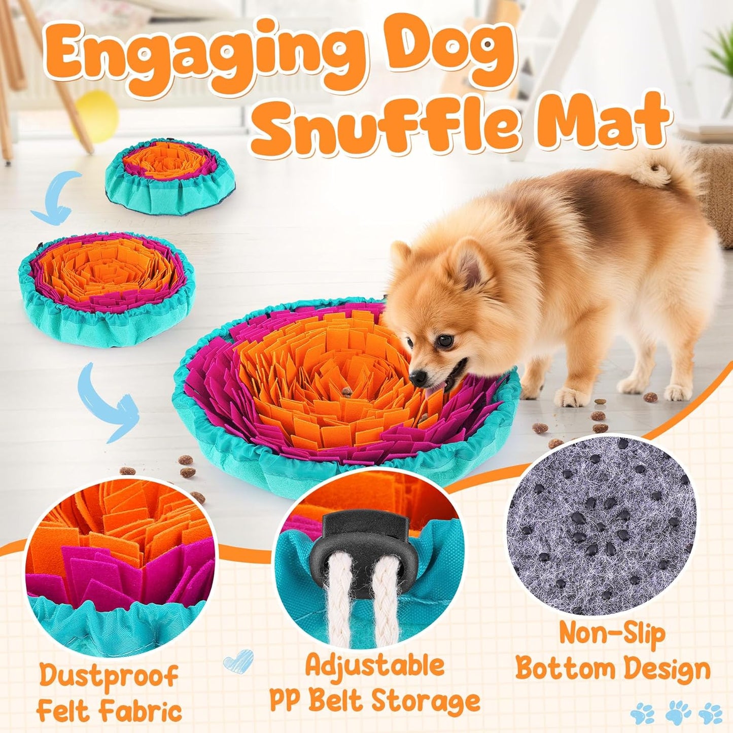 KIPRITII Dog Feeding Set with Snuffle Mat & Lick Mat for Dogs – Slow Feeder & Interactive Toys to Keep Dogs Busy and Reduce Anxiety from Boredom