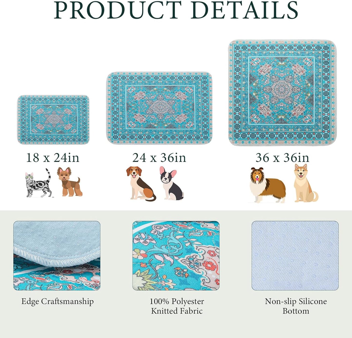 Homimp Washable Pee Pads for Dogs, 4 Pack Reusable Puppy Pads, Absorbent and Leakproof Dog Pee Pads, Non Slip Puppy Training Pads, Pet Mat for Floor, Crate, Couch, Whelping, 18"x24"