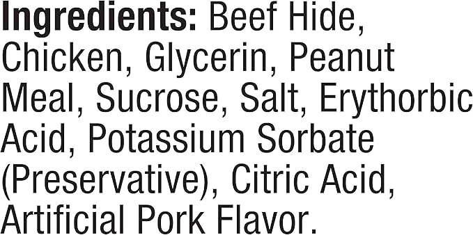 Good'n'Fun Triple Flavor Chips, Dog Chew Treats, Premium Chicken and Beef Hide Treats for Dogs, 4 oz