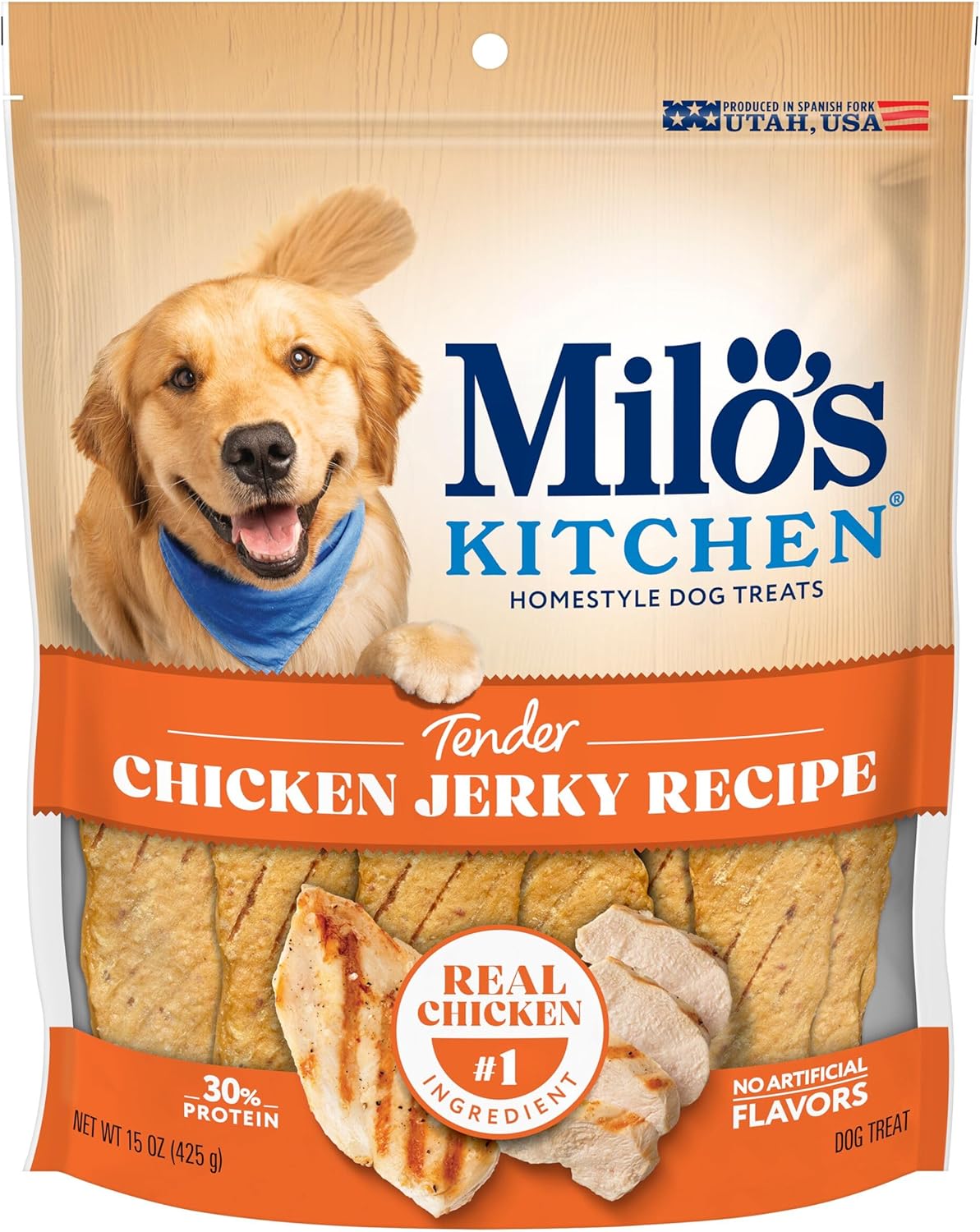 Milo's Kitchen Chicken Jerky Strips Dog Treats, 15 Ounce