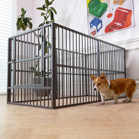 Dog Playpen - 32" Height Dog Pen, Heavy Duty Puppy Pen with Door, Safe & Sturdy, Easy Assemble for Indoor/Outdoor Pet Playpen