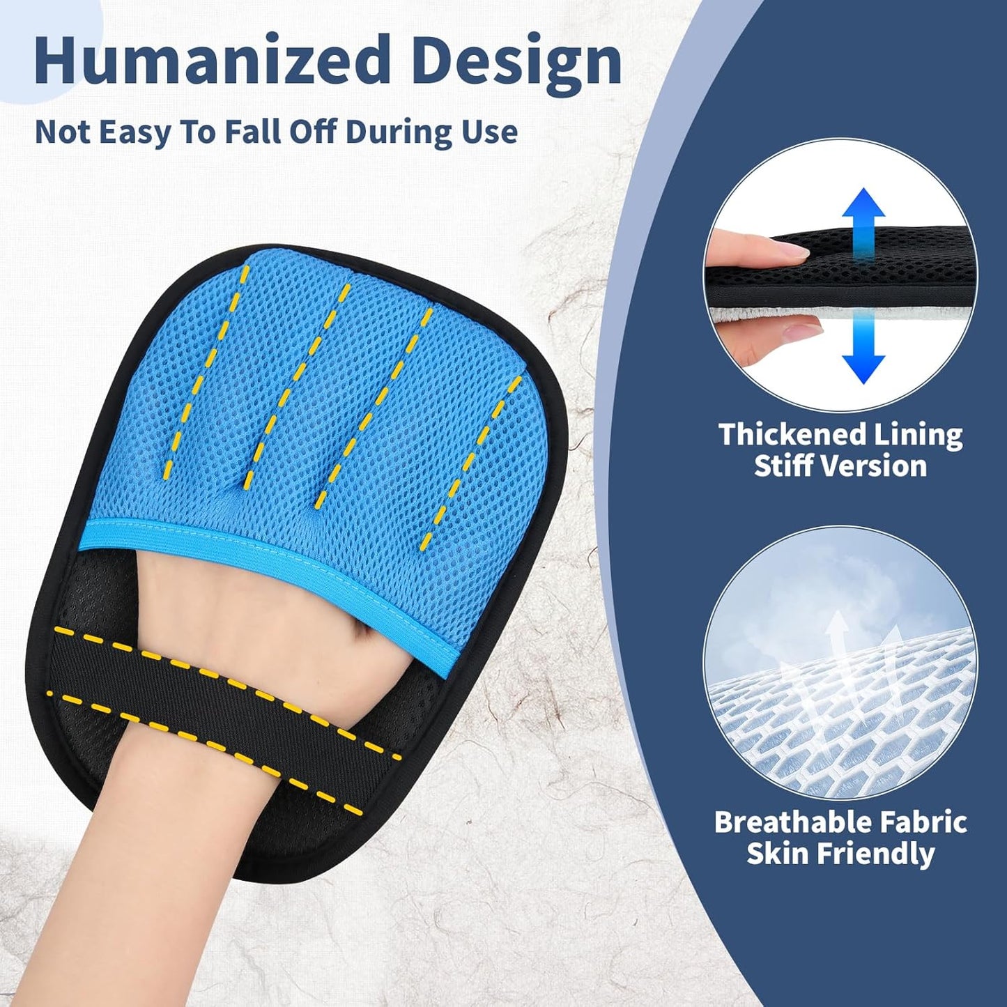 Hysagtek Pet Hair Removal Gloves – Electrostatic Pet Hair Removal Gloves Reusable Five-Finger Cat Dog Fur Remover Grooming Glove Brush Tool for Clothing Couch Funiture Carpet Car Seat