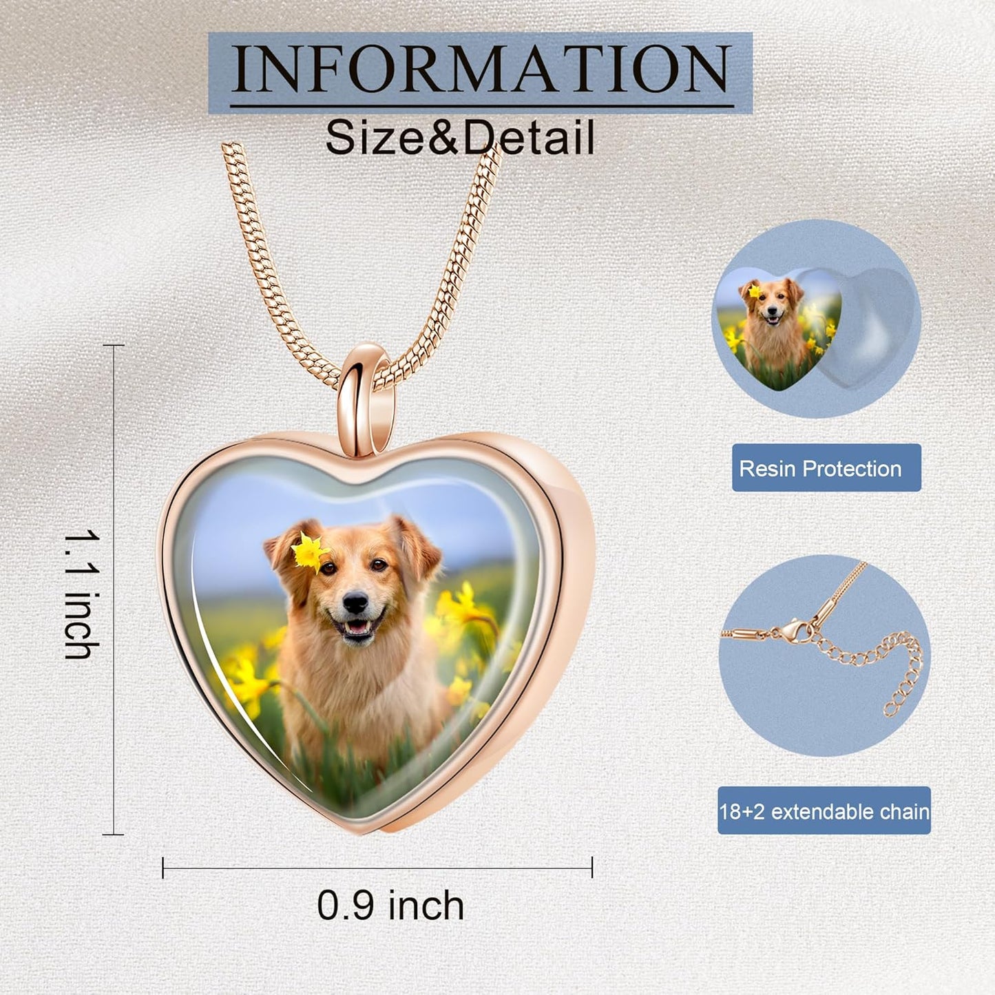 Fanery Sue Pet Ashes Necklace Cremation Jewelry Personalized Picture&Quote Memorial Gifts for Loss of Dog/Cat Urn Necklaces Pets Loss Sympathy Gift Keepsake for Women