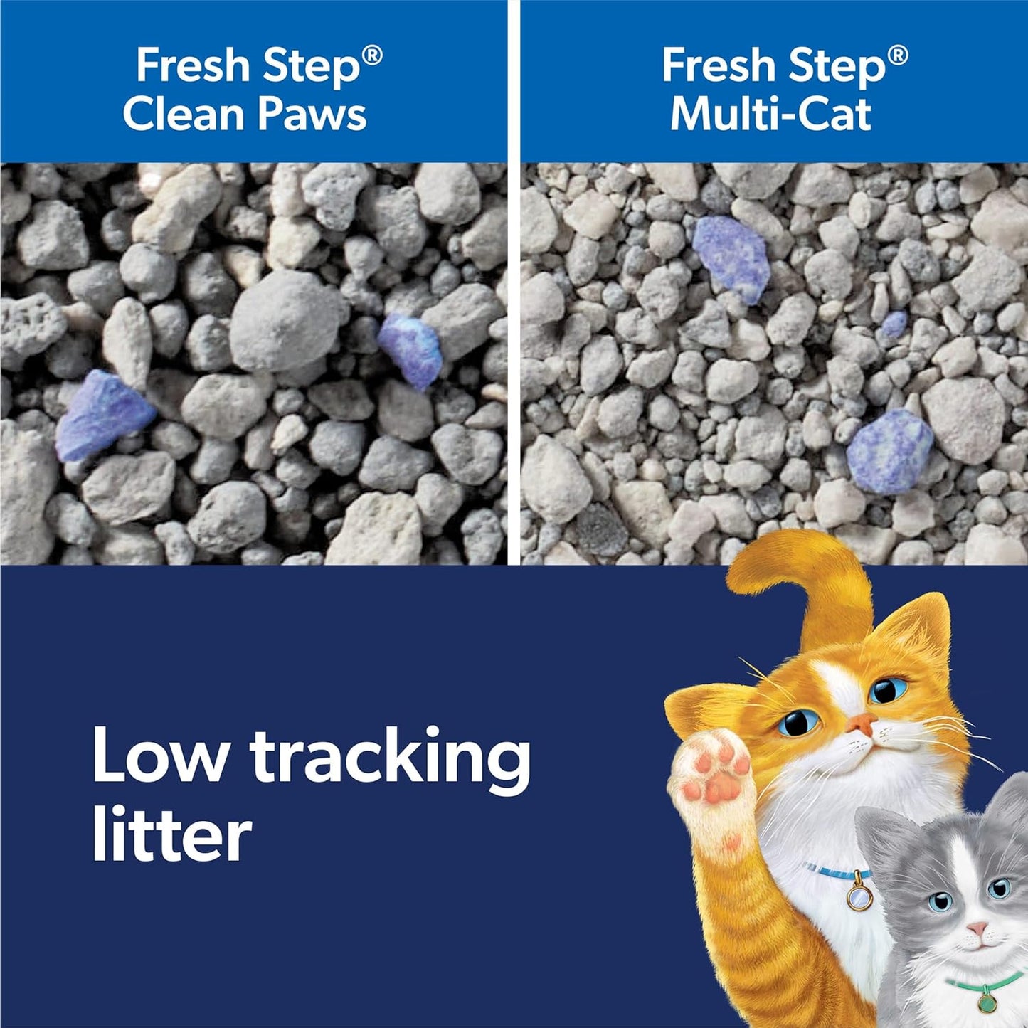 Fresh Step Clean Paws Cat Litter with Febreze Freshness, Advanced Multi Cat Low Tracking Clumping Litter, 37 lbs. (2 x 18.5 lb. Box)