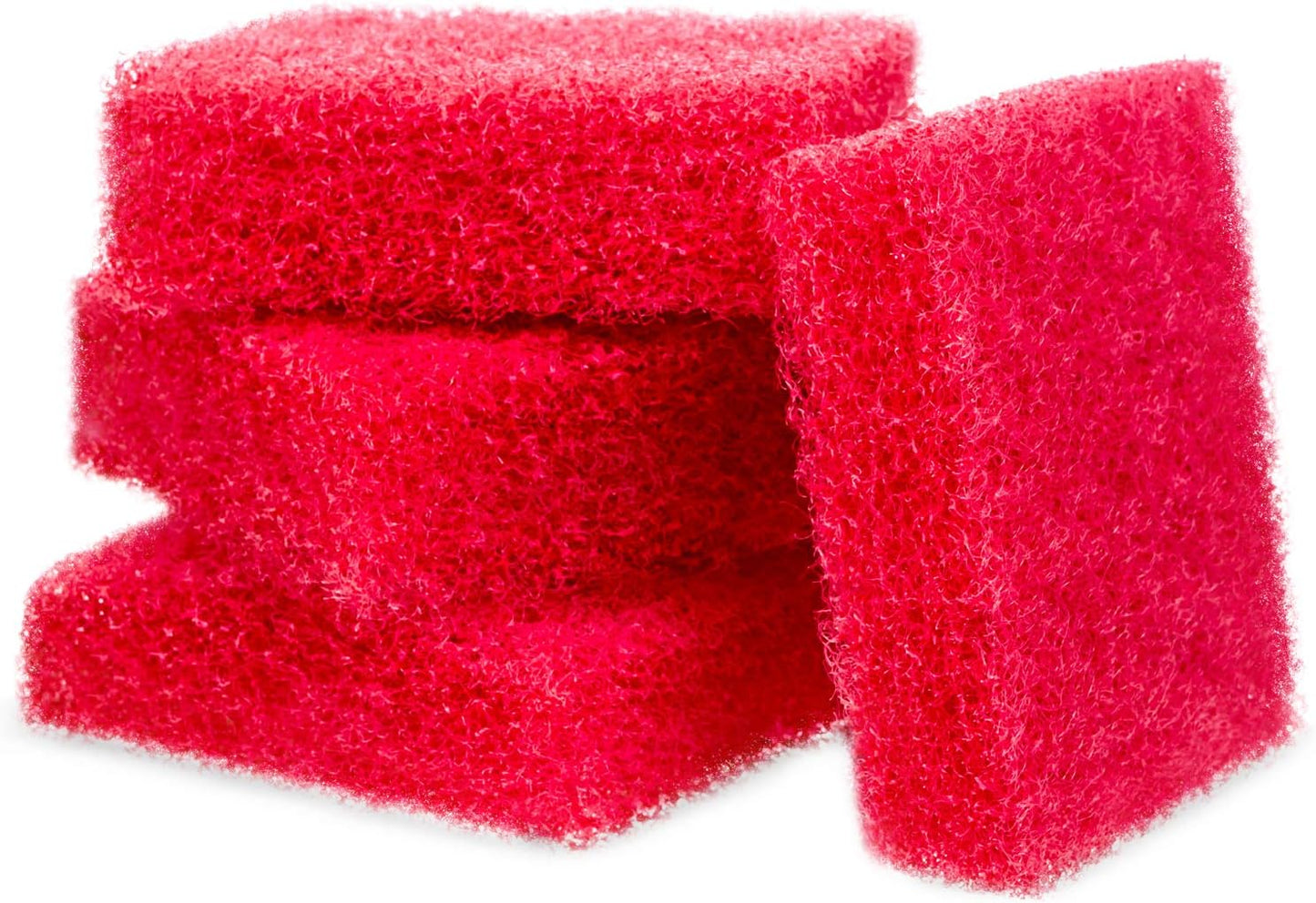 Evergreen Pet Supplies Aquarium Supplies Glass Cleaner Sponge - 4-Pack, Red, 3.25-in x 3.25-in x 1-in - Non-Scratch Aquarium Scrubber & Scraper Pad - Glass Cleaning Tool for Fish & Turtle Tank