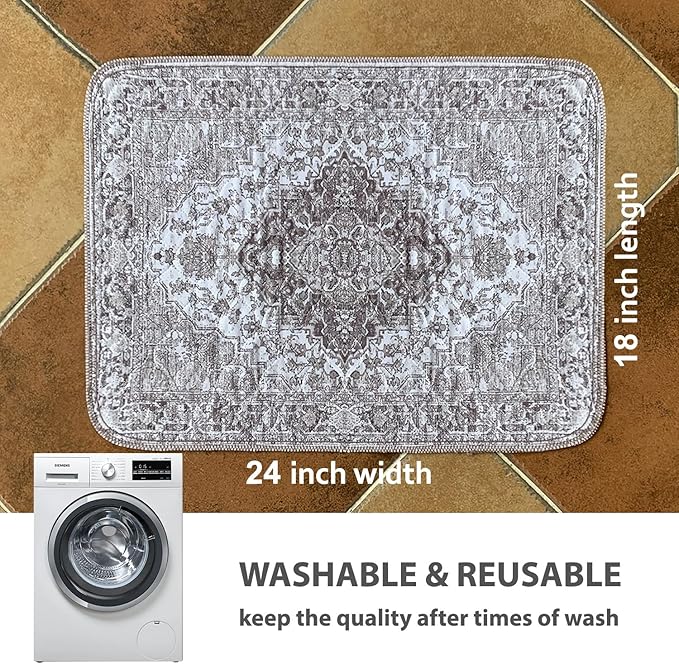 nunubaby 4PACK Washable Pee Pads for Dogs, Stylish, Non-Slip and Leak-Proof Pee Pads. Reusable Potty Pads for Dogs for Crates and Floors.(Brown/Geo, 18" x24")