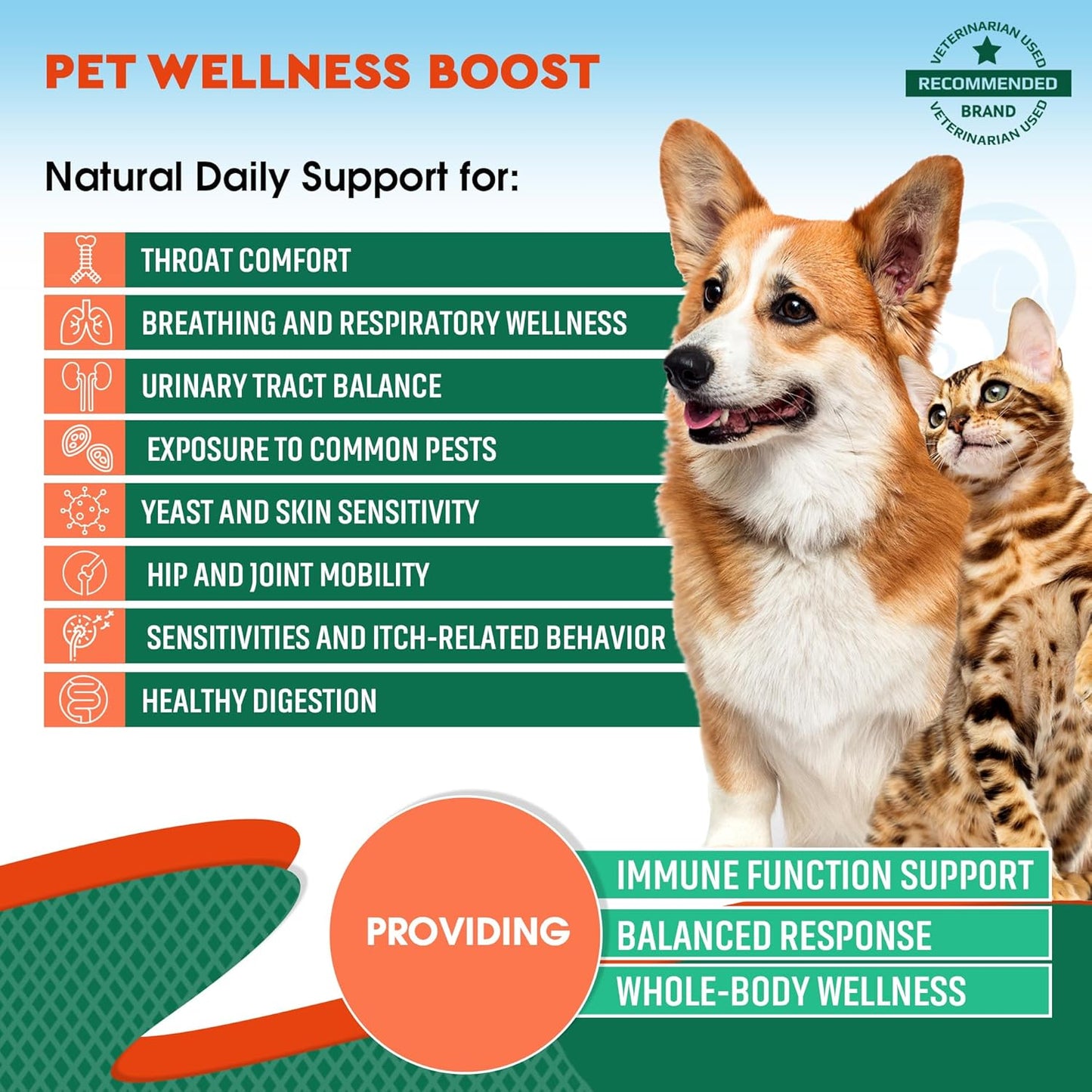 Natural Antibiotic for Dogs & Cats – Herbal Supplement for Kennel Cough Relief, UTI Treatment, Urinary Tract Health, Intestinal Defense & Immune Support – Liquid Drops