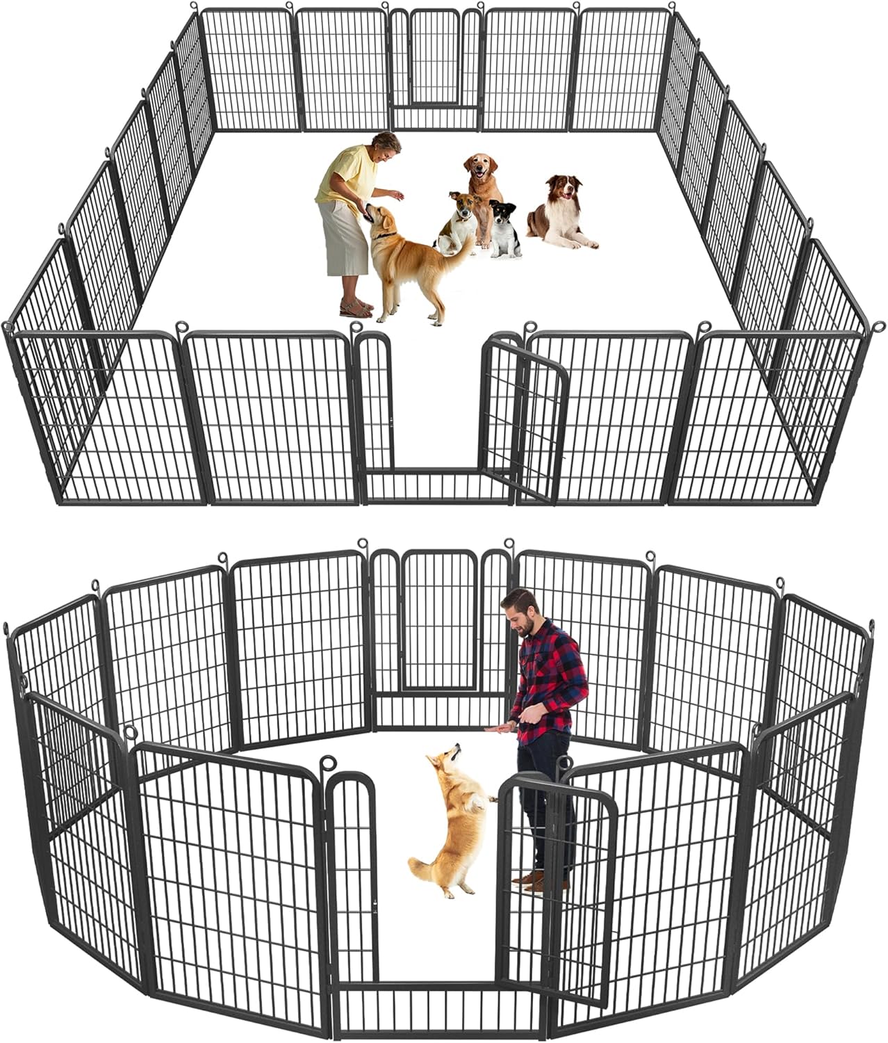 Dog Playpen, 40 inch 14 Panels Dog Pen Indoor Pet Dog Fence Outdoor for Yard Metal Puppy Playpen Pet Exercise Pen Rustproof Portable Dog Fence for RV Camping