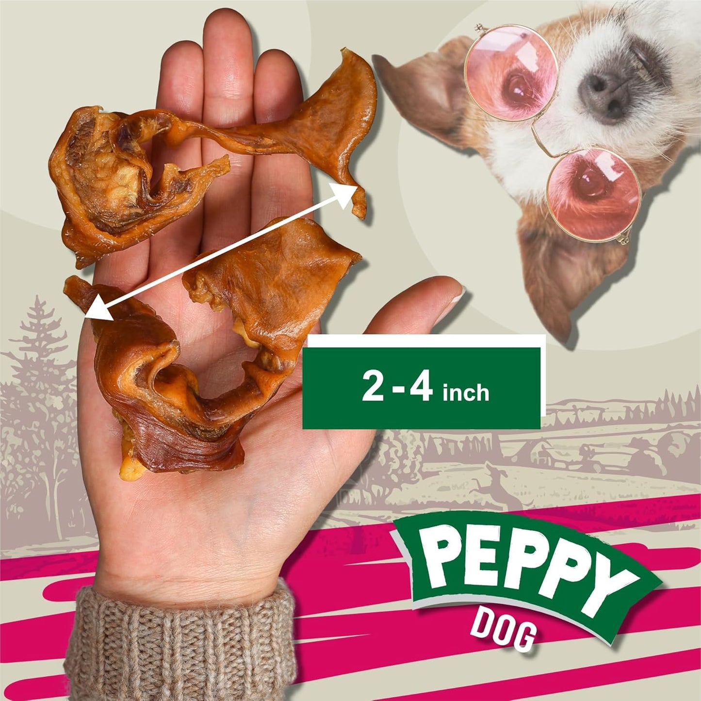 All Natural Pork Ear Strips (4.4 lb) | Simple Ingredient Dog Chews | Digestible Pig Ears | High in Protein | Supports Health and Dental