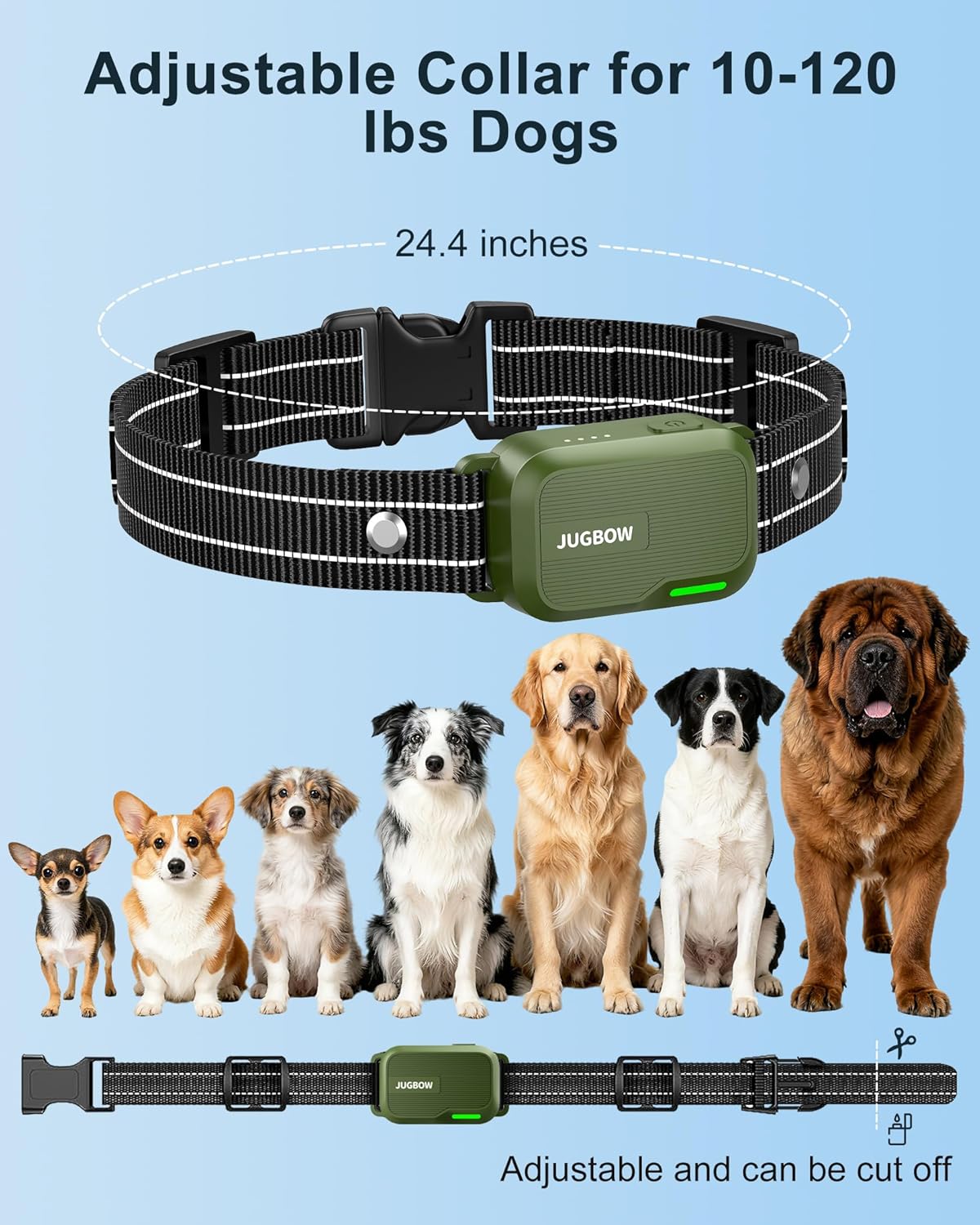 Jugbow Dog Shock Collar - 4500FT Dog Training Collar with Remote, IPX8 Waterproof Electric Dog Collar with 4 Training Modes, Security Lock, Rechargeable eCollar for 10-120lbs Small Medium Large Dogs