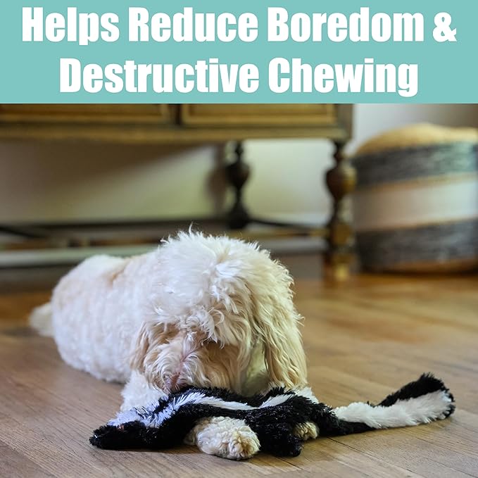 SPOT Skinneeez Skunk 23-Inch Stuffing-Free Plush Dog Toy – Realistic Design with 2 Squeakers – Durable, Soft Polyester for Medium & Large Dogs – Tug, Fetch & Shake Play – for Moderate Chewers