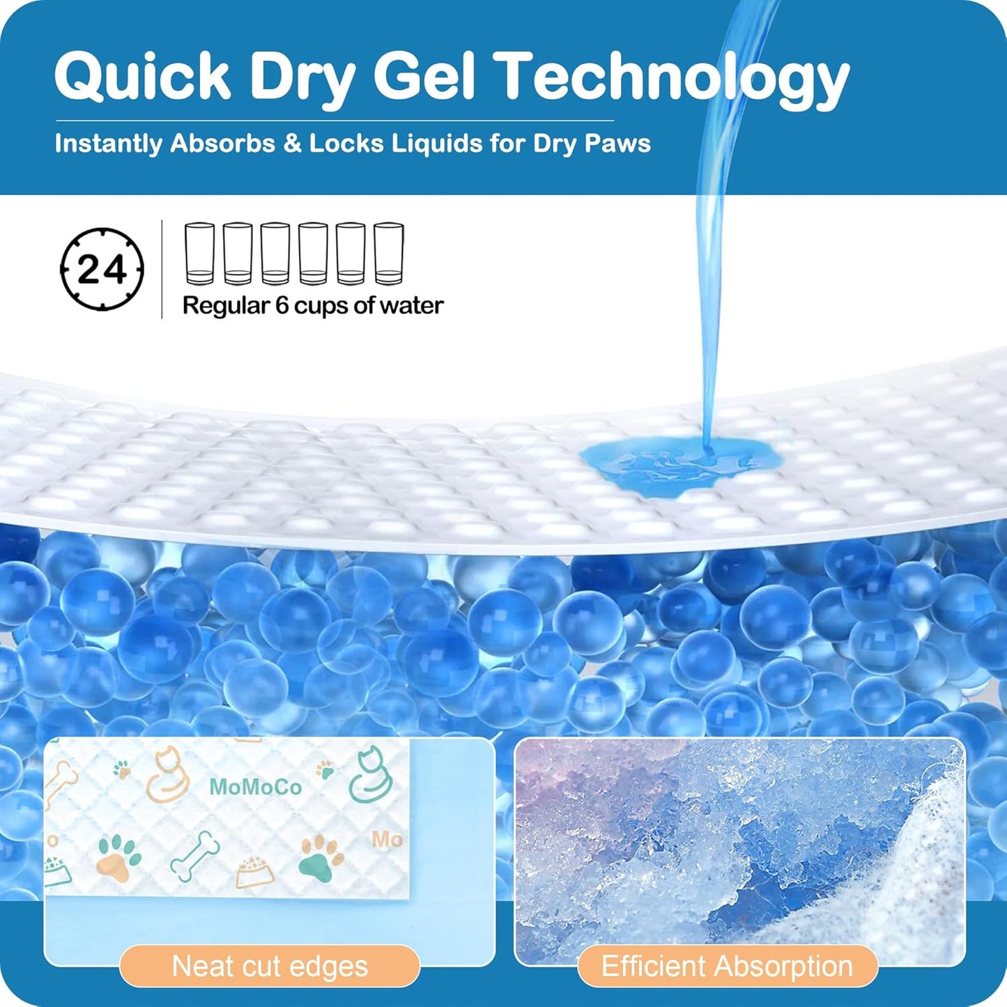 MoMoCo Value Pack Puppy Training Pads 23"x23", 200 Count (Pattern100 + Pink100) – Leak-Proof & Super Absorbent Potty Pads for Small Dogs, Cats & Rabbits