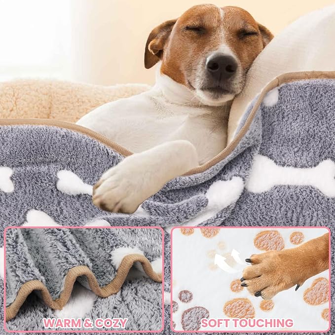 3 Pcs Dog Blanket Super Soft Pet Puppy Blankets Calming Dog Blankets for Small, Medium Large Dogs Warm Sleep Mat Washable Dog Blanket for Puppy Cat (42"×30")