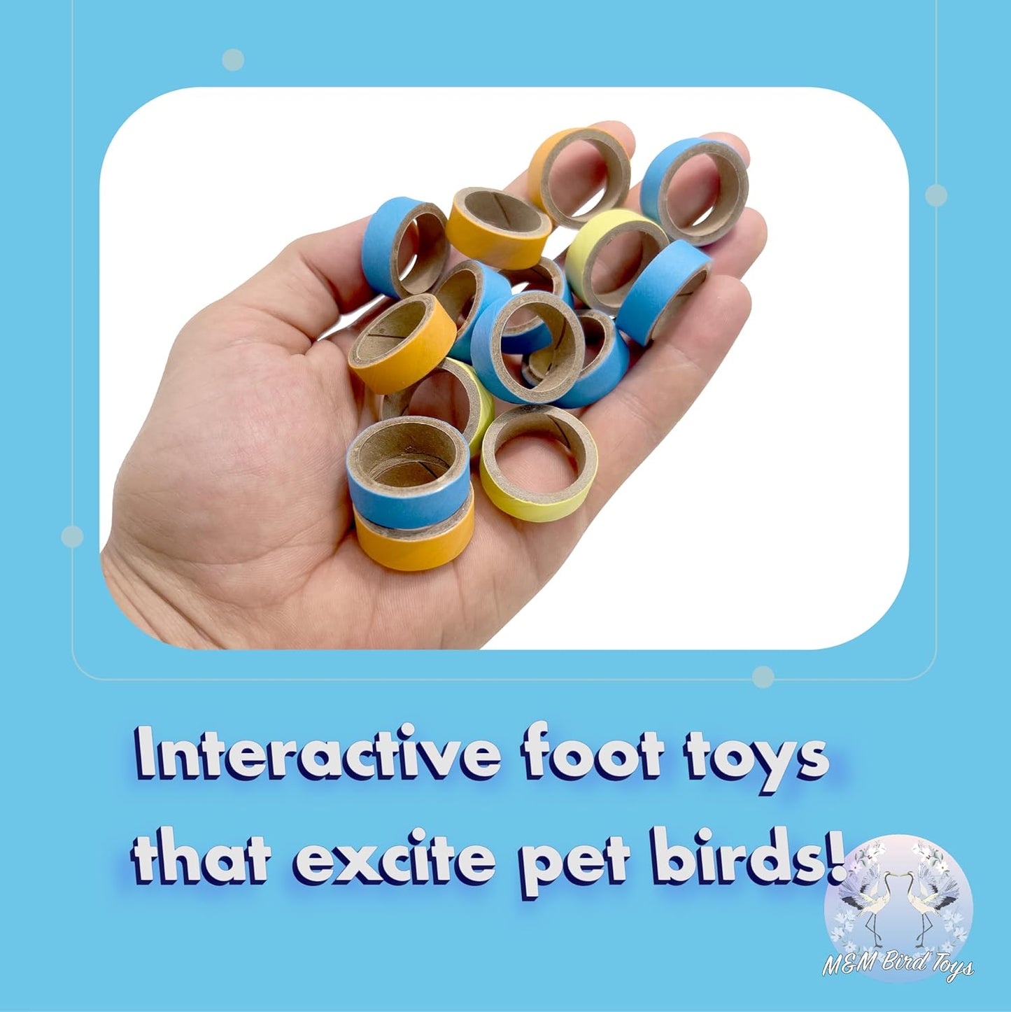 8007 Pk20 1 Inch Ring Donut - Classic Compressed Cardboard Chewable Bird Foot Toys, Easy for Pets to Grab and Chew, Great for Small Size Birds Cockatiels Budgies