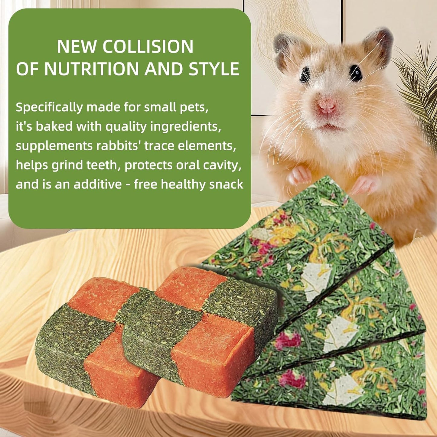 50-60pcs Natural Rabbit Chew Toys, Apple Sticks for Rabbits Rabbit Treats, Guinea Pig Toys Hamster Treats, Timothy Stick,Sweet Bamboo, for Guinea Pig, Hamster, Chinchilla, Rat, Small Animals