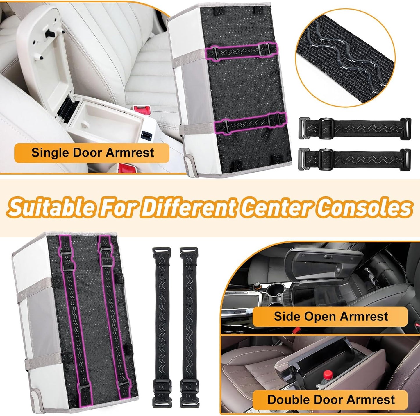 Portable Dog Car Seat for Small Dogs - Pet Booster Seat with Safety Leash, Adjustable Straps, Washable Cushion & Storage Pocket - Center Console Puppy Car Seat for Travel - Beige