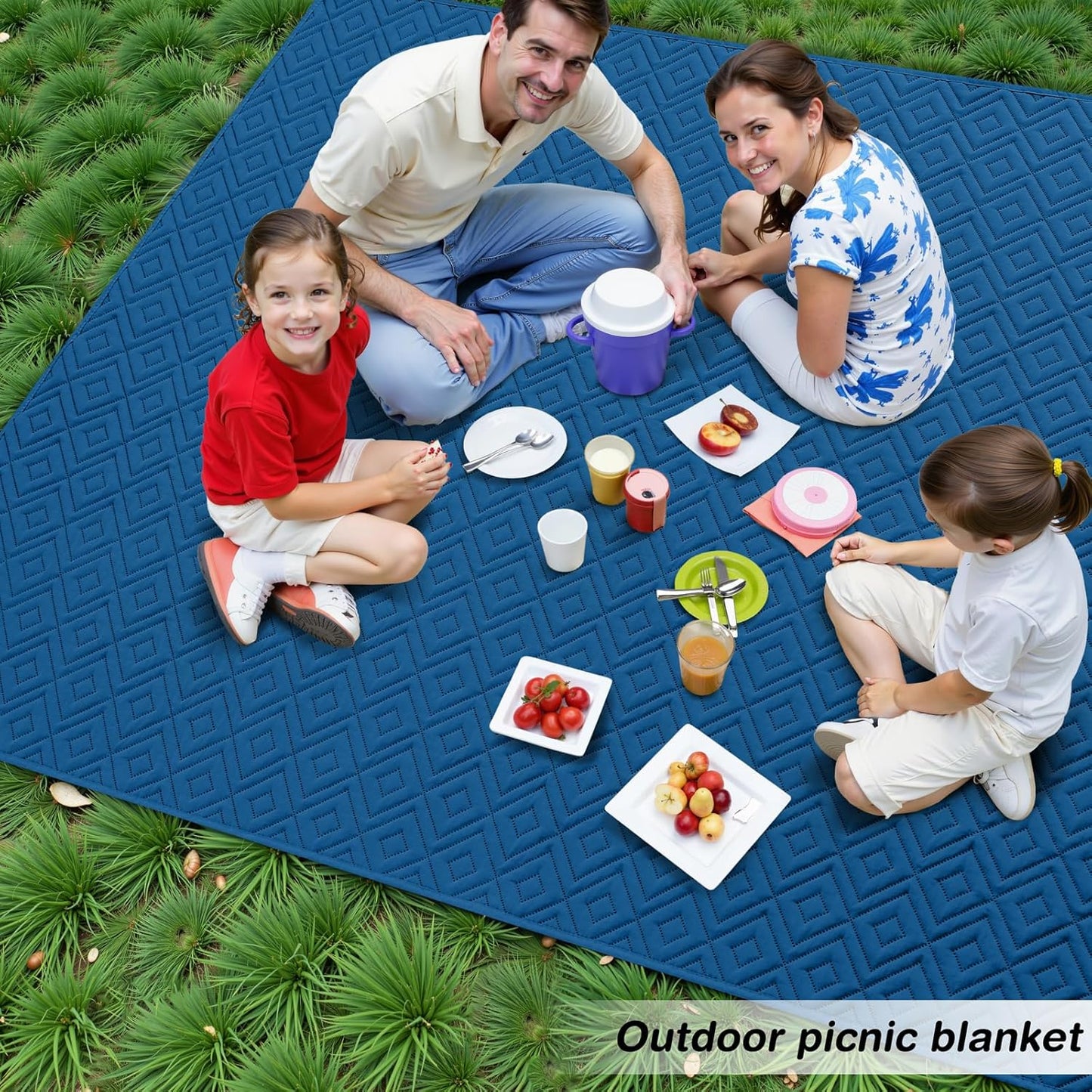 hyha Waterproof Dog Blanket, Soft Pet Bed Blankets, Waterproof Sofa Couch Cover for Dogs Washable, Reversible Pet Couch Covers for Sofa Furniture (82x82 Inch, Navy Blue/Blue)