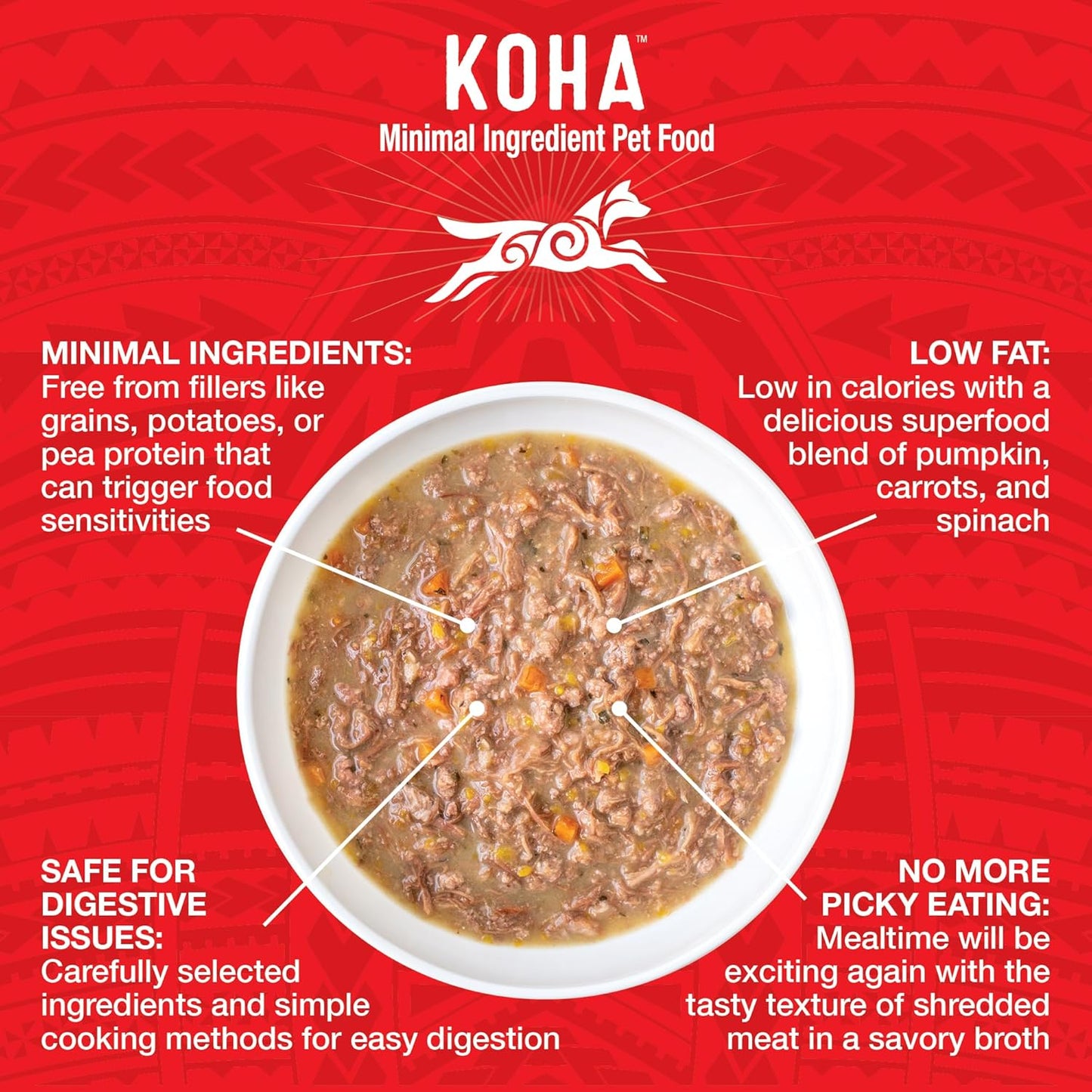 KOHA Pure Shreds Beef Entrée for Dogs, 12.5oz Cans (Pack of 12)