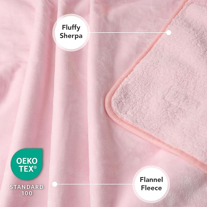 PetAmi Waterproof & Pee Proof Dog & Cat Blanket - Reversible, Soft, Washable - Medium/Large Dogs & Puppies - 60x80 Pink