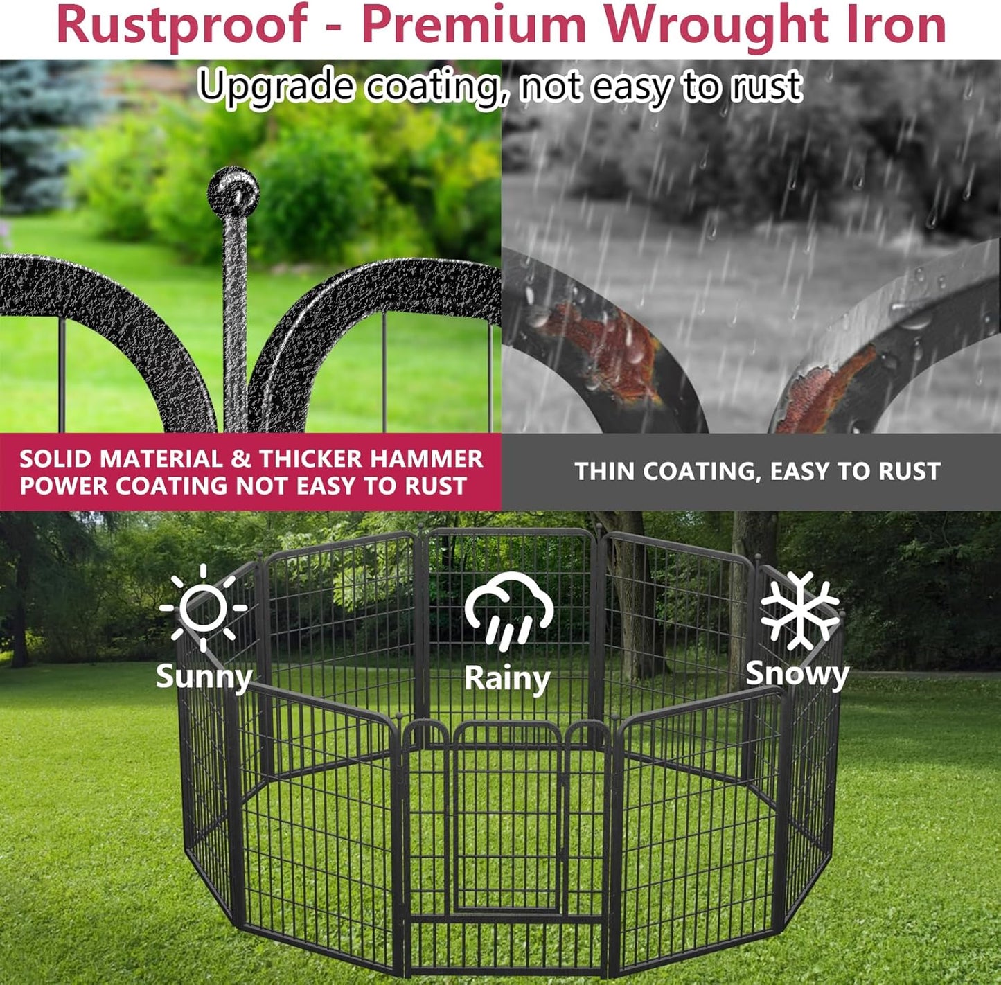 Dog Playpen 40" Height 28 Panels Portable Pet Fence Outdoor for Yard Puppy Playpen Indoor Dog Pen Outdoor, Heavy Duty Pet Playpen for RV, Camping, Yard