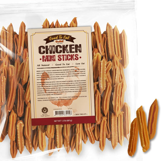 Gootoe Chicken Dog Treats – Chicken Sticks (Mini) 1.5 lb – All Natural, Grain-Free, Low Fat, Premium Training Chews, Healthy & Easily Digestible