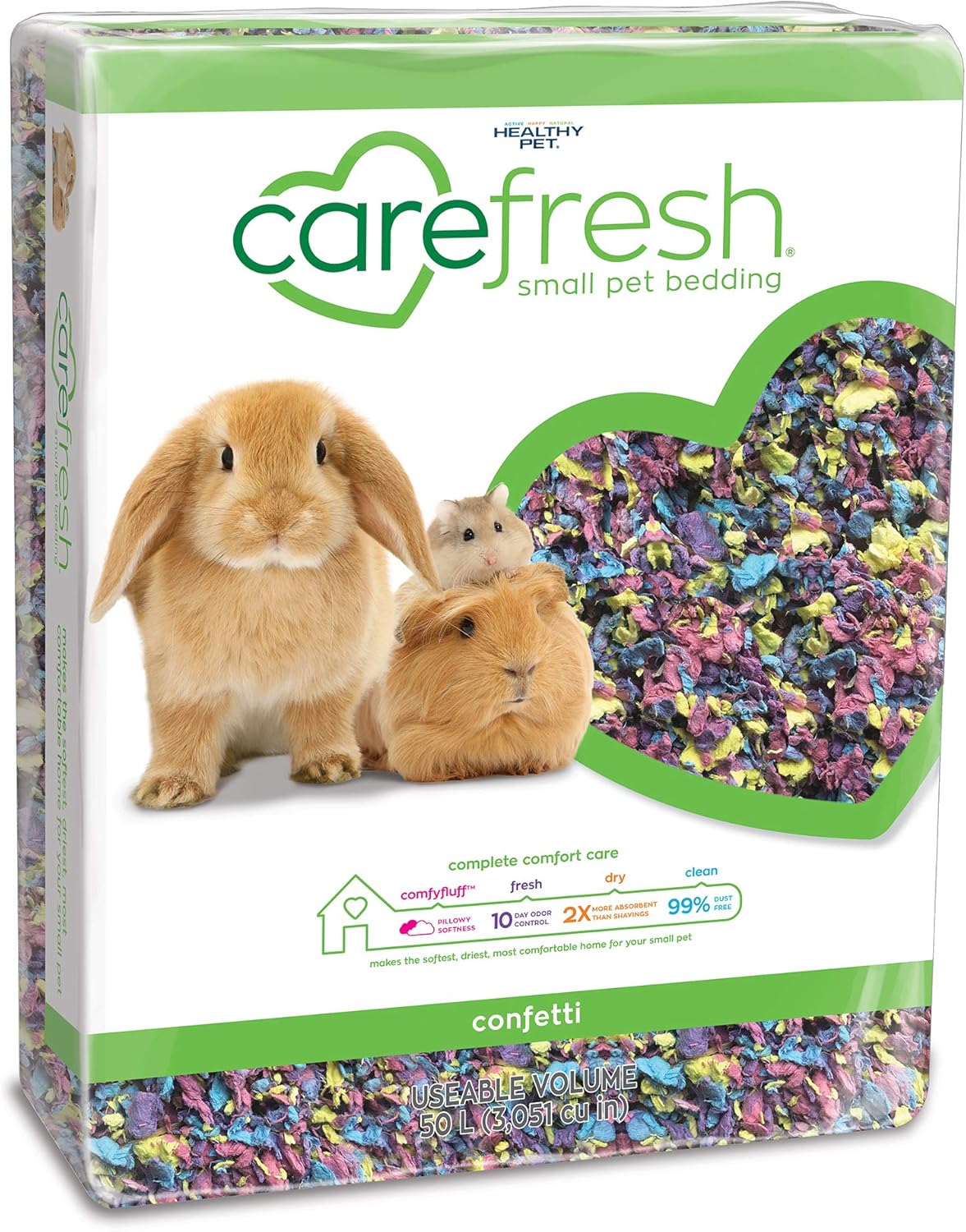 carefresh confetti small pet bedding, 50L (Pack May Vary) (L0410)