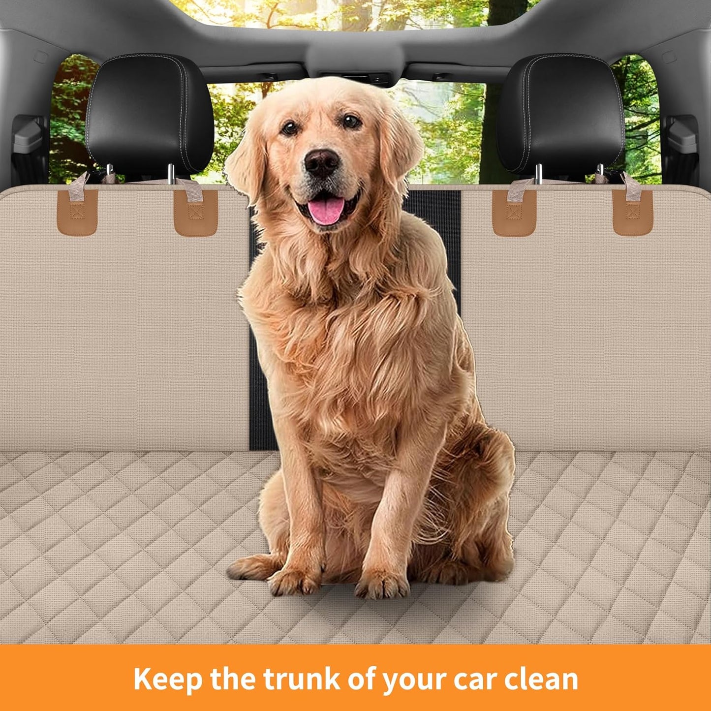 GXT Dog Back Seat Cover Protector for Cars SUV and Trucks with Mesh Window, Scratchproof Nonslip and Waterproof Material