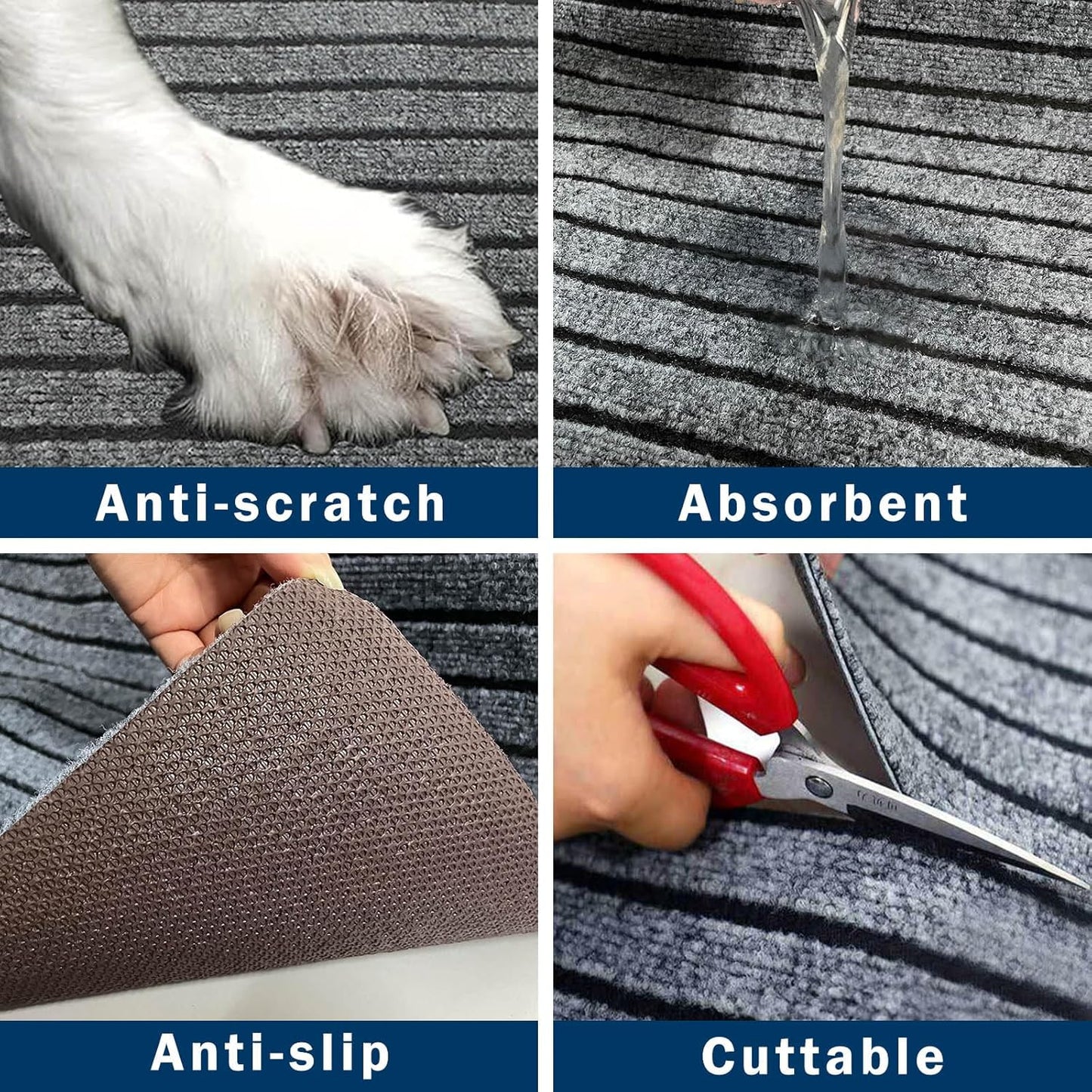 Dog Mat for Back Seat Extender, Non-slip Dogs Rug for Car Back Seat Cover with Hard Bottom, Waterproof Pet Protector Pad Fit Dog Hammock, Pet Backseat Cushion for Car, SUV, Truck. (51" x 24") (L).