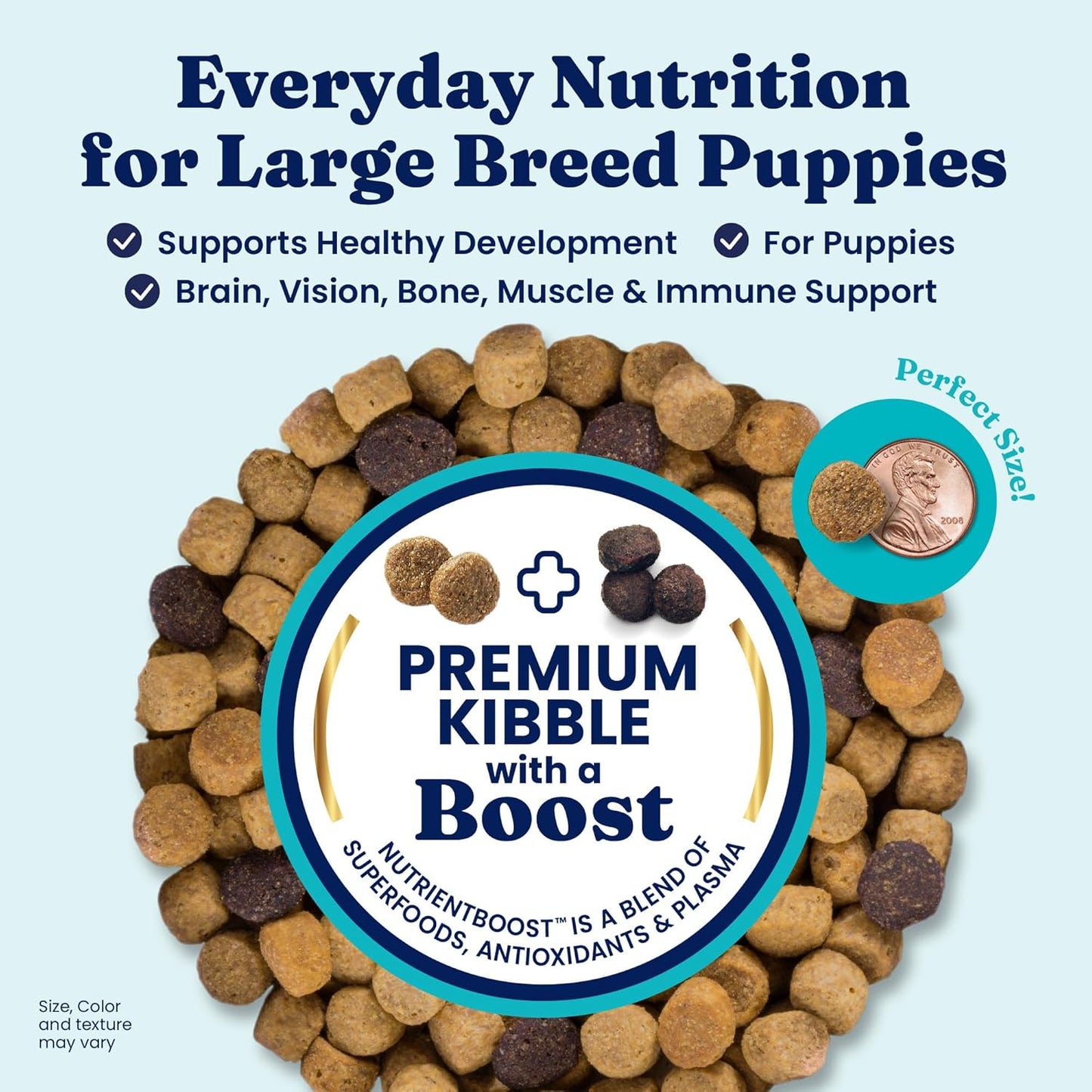 Solid Gold Large Breed Puppy Dog Food Dry Kibble - High Protein Dry Puppy Food for Large Breed Dogs w/Real Bison, Healthy Whole Grain & Probiotics for Gut Health & Digestion - Nutrientboost - 22 LB