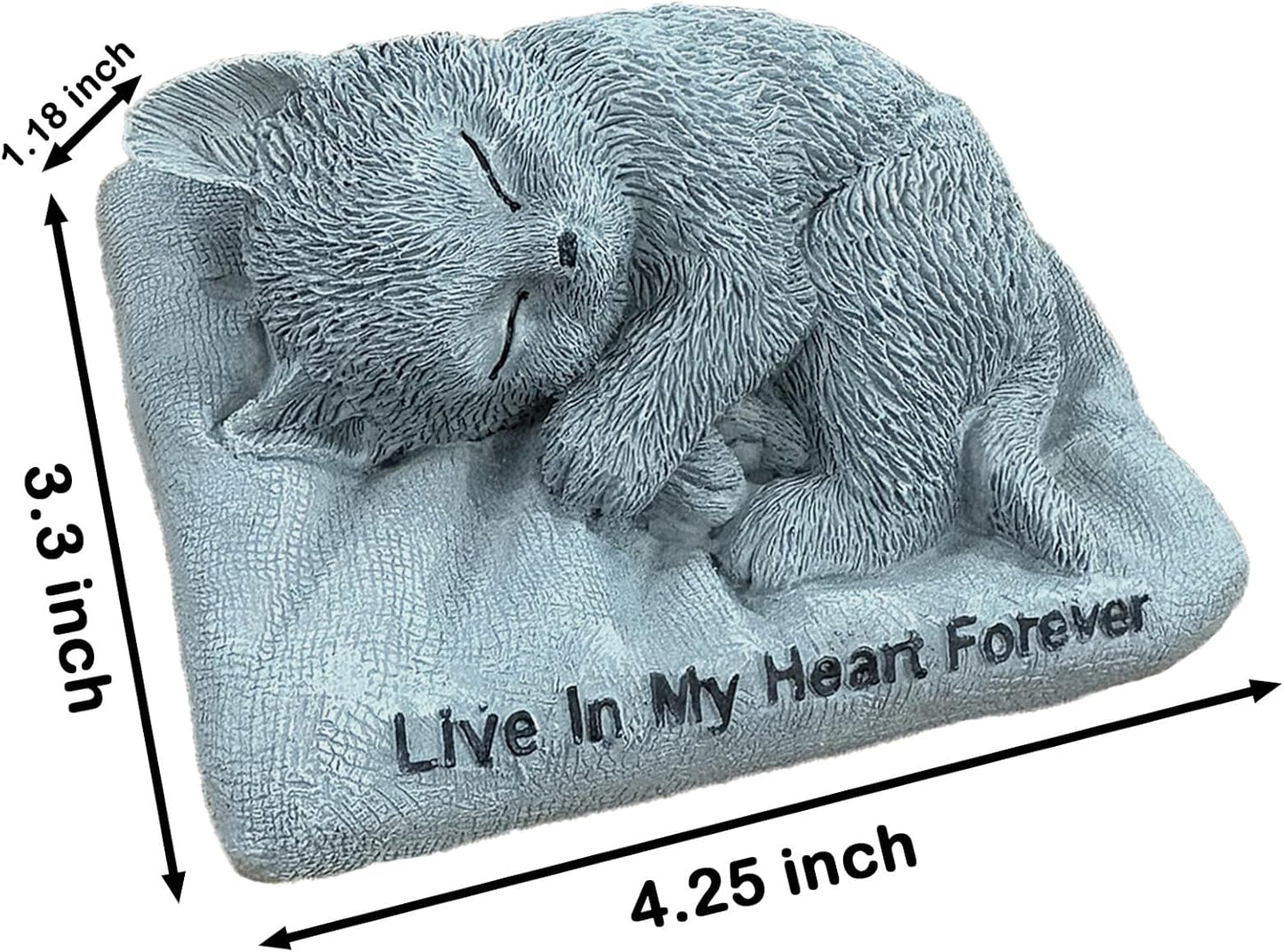 Cat Memorial Stones Grave Markers Outdoor Tribute Statue-Pet Cat Memorial Figurine Sympathy Gifts Garden Stone (Sleeping Angel cat)