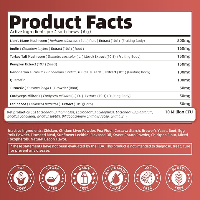 Dog Allergy Chews, Probiotics for Dog Allergy Relief - Itchy Skin and Itchy Ears - Allergy Paw Relief - Seasonal Allergies & Immune Gut Health & Joint, Energy Support, Bacon Flavor - 90 Count