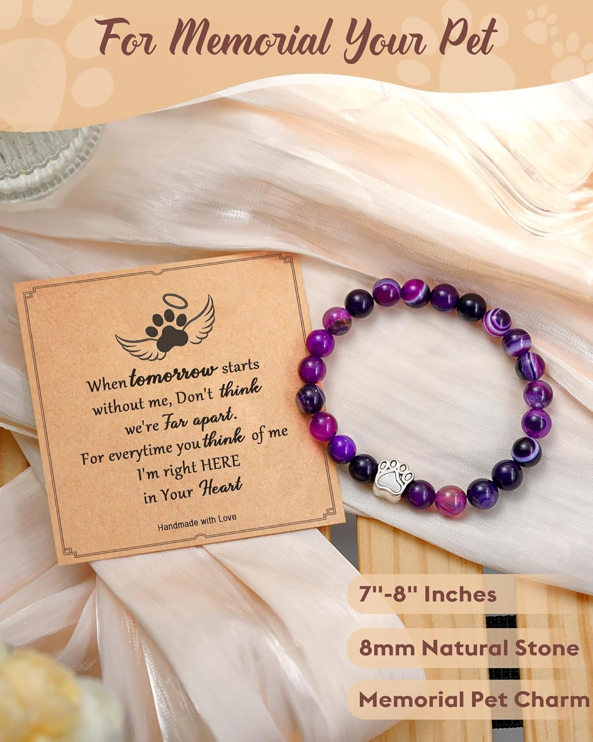 FYUKISS 𝗣𝗲𝘁 𝗠𝗲𝗺𝗼𝗿𝗶𝗮𝗹 𝗚𝗶𝗳𝘁𝘀 𝗳𝗼𝗿 𝗪𝗼𝗺𝗲𝗻/𝗠𝗲𝗻, Multiple Colors Available: Pink, Black, Mixed, Purple, Blue