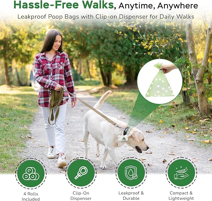 Dog Essentials Starter Kit - New Puppy Kit with Pet Wipes, Paw Balm, Dental Teeth Cleaning Wipes and Poop Bags Set - Complete Dog Kit for Travel, Camping & Gift Set