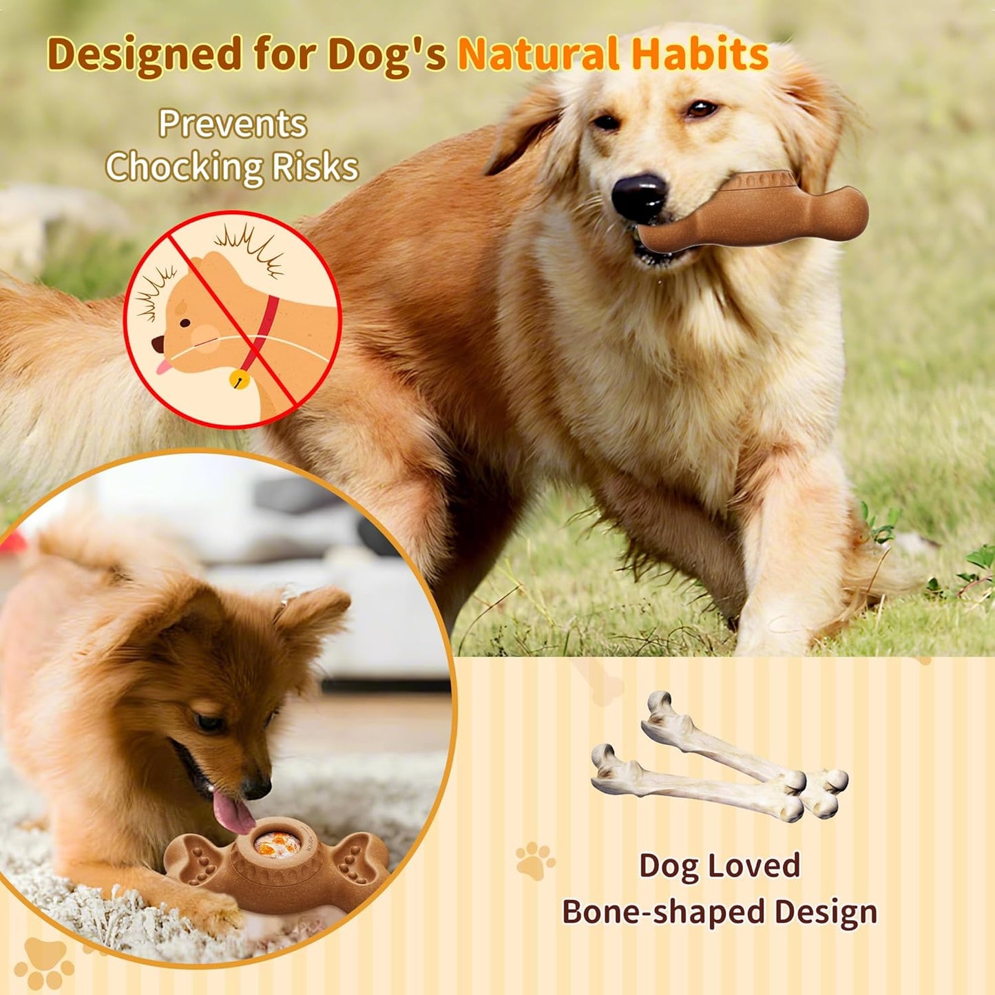 Dog Chew Toys for Aggressive Chewers, Frozen Dog Toy to Keep Them Busy, Indestructible Dog Toy for Large Medium Small Breed, Chew Toys for Dogs Reduces Anxiety & Solve Boredom