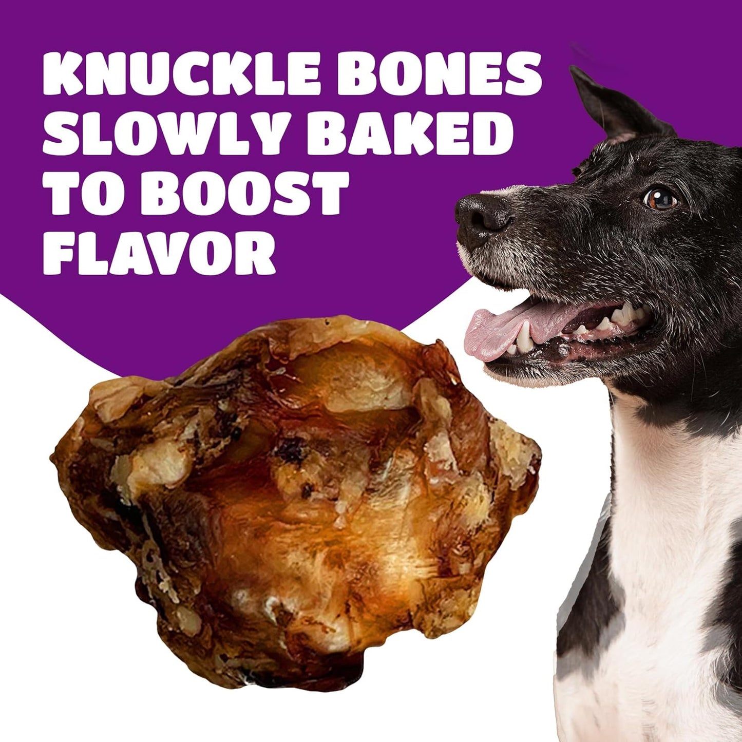 Dog Bones for Aggressive Chewers, Knee Caps for Dogs, Beef Bones for Large Dogs, Medium, and Small, Long Lasting Knee Bone for Dog, 10 Count