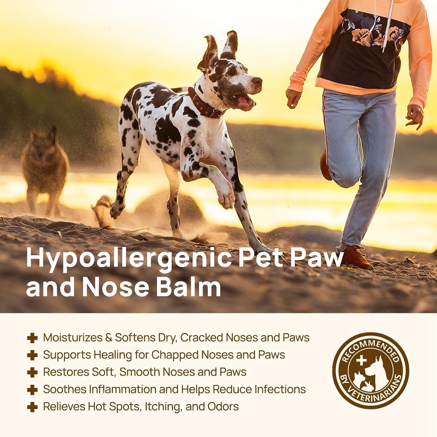 HICC PET Paw & Nose Balm for Dogs and Cats, Vet-Recommended Moisturizes, Repairs, and Soothes Dry, Cracked Nose & Paws, All-Natural Dog Elbow Butter with Fermented Coconut Oil for Daily Care, 0.21oz