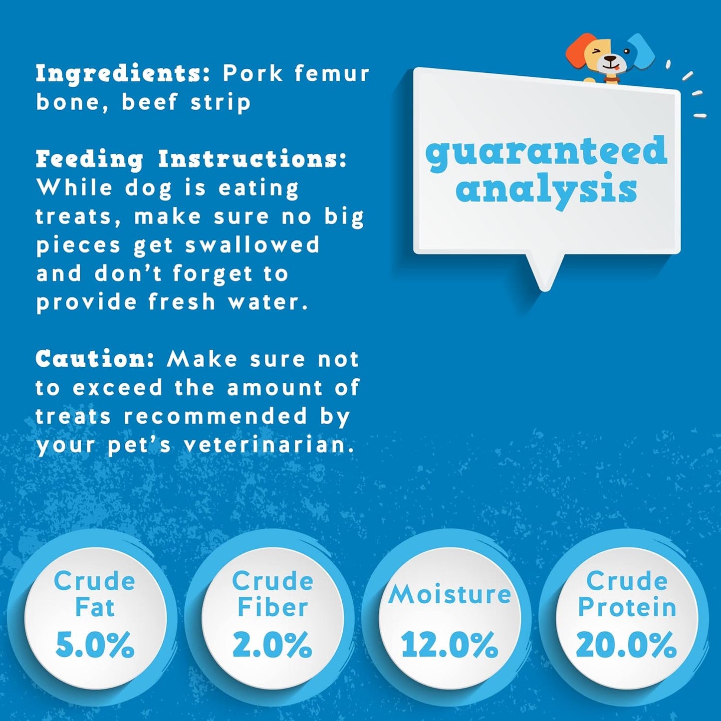 Jack&Pup 10" Pork Femur Bones for Dogs, Bacon Twist Big Bones for Large Dogs, Gourmet Beef Bones for Agressive Chewers, 3 Pack