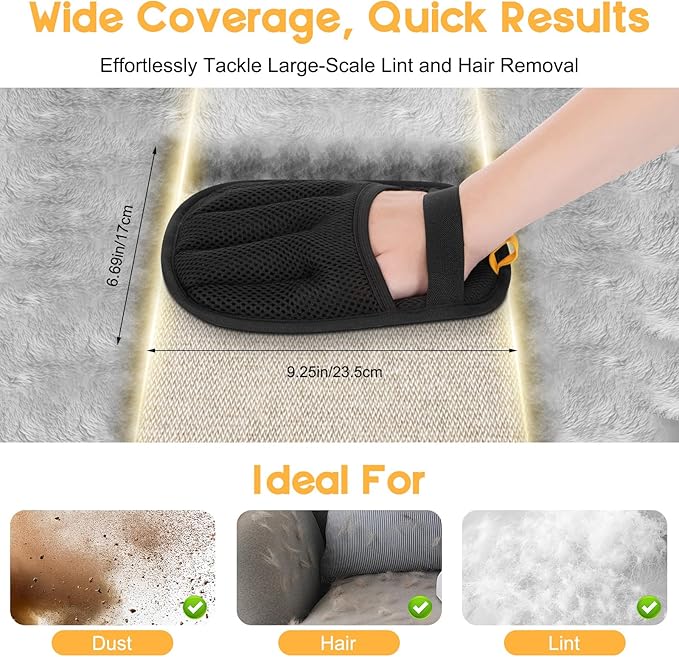 Pet Hair Remover, 2025 Upgrated Five-Finger Electrostatic Pet Hair Removal Gloves, Cat & Dog Hair Remover for Couch, Furniture,Clothing, Animal Fur Removal Tool, Cat Grooming Gloves-1 PCS